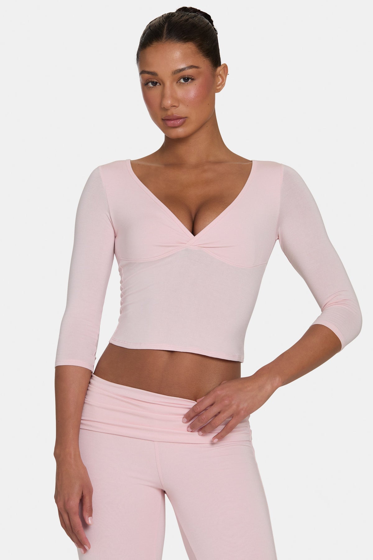 ⁣⁢ButterCloud™ 3/4 Ärmel-Top in Blush⁤⁣ - 1