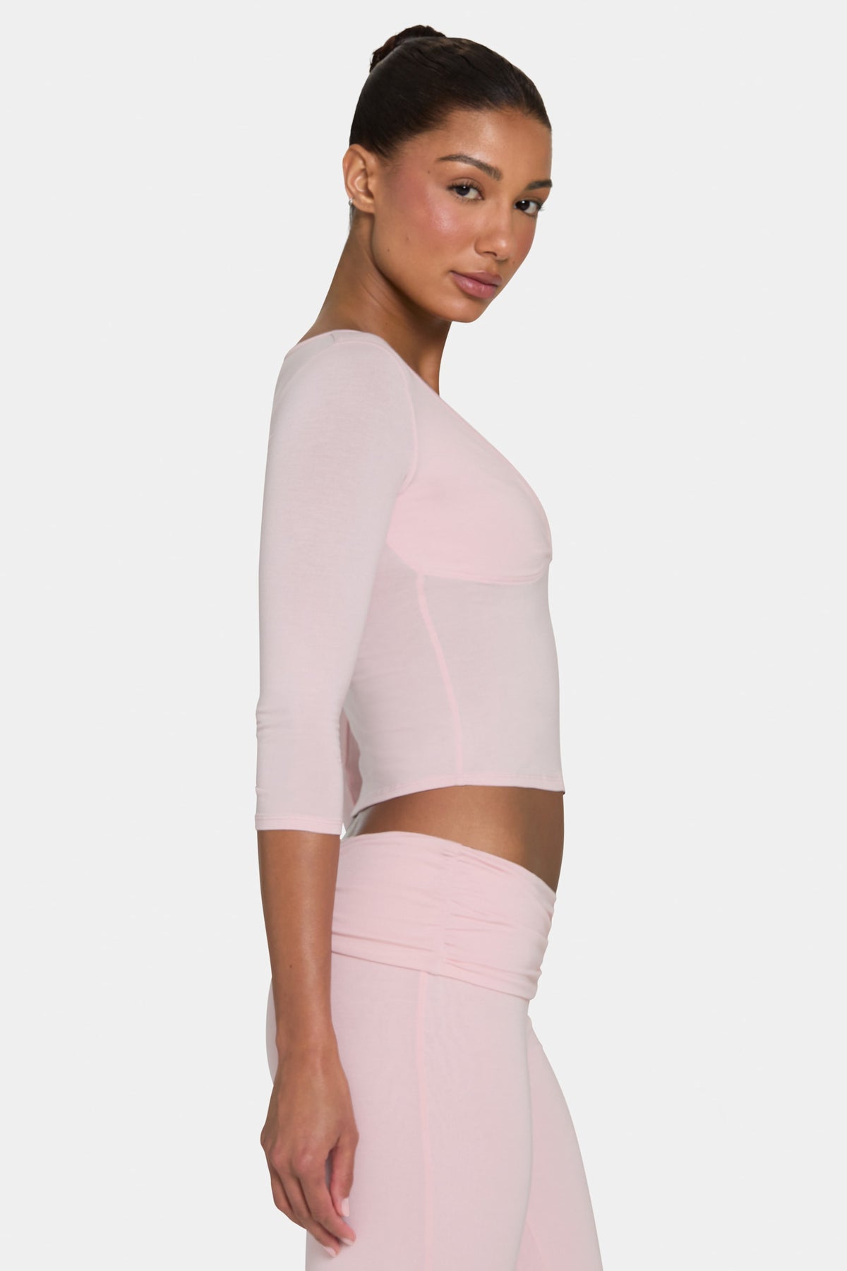 ⁣⁢ButterCloud™ Oberteil mit 3/4-Ärmeln in Rosé⁤⁣