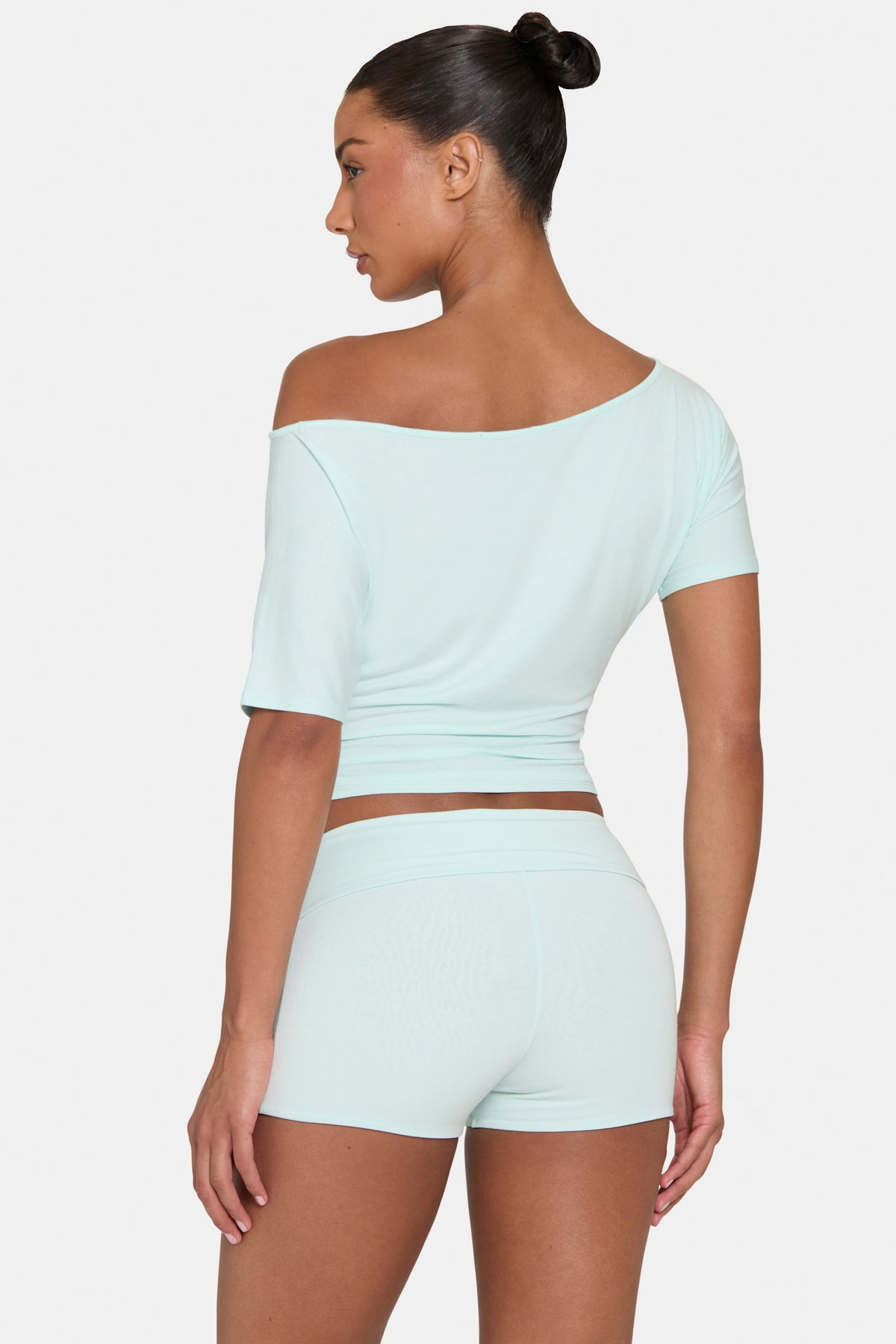 ⁣⁢ButterCloud™ Mini-Shorts mit Umschlagbund in Peppermint⁤⁣ - 2