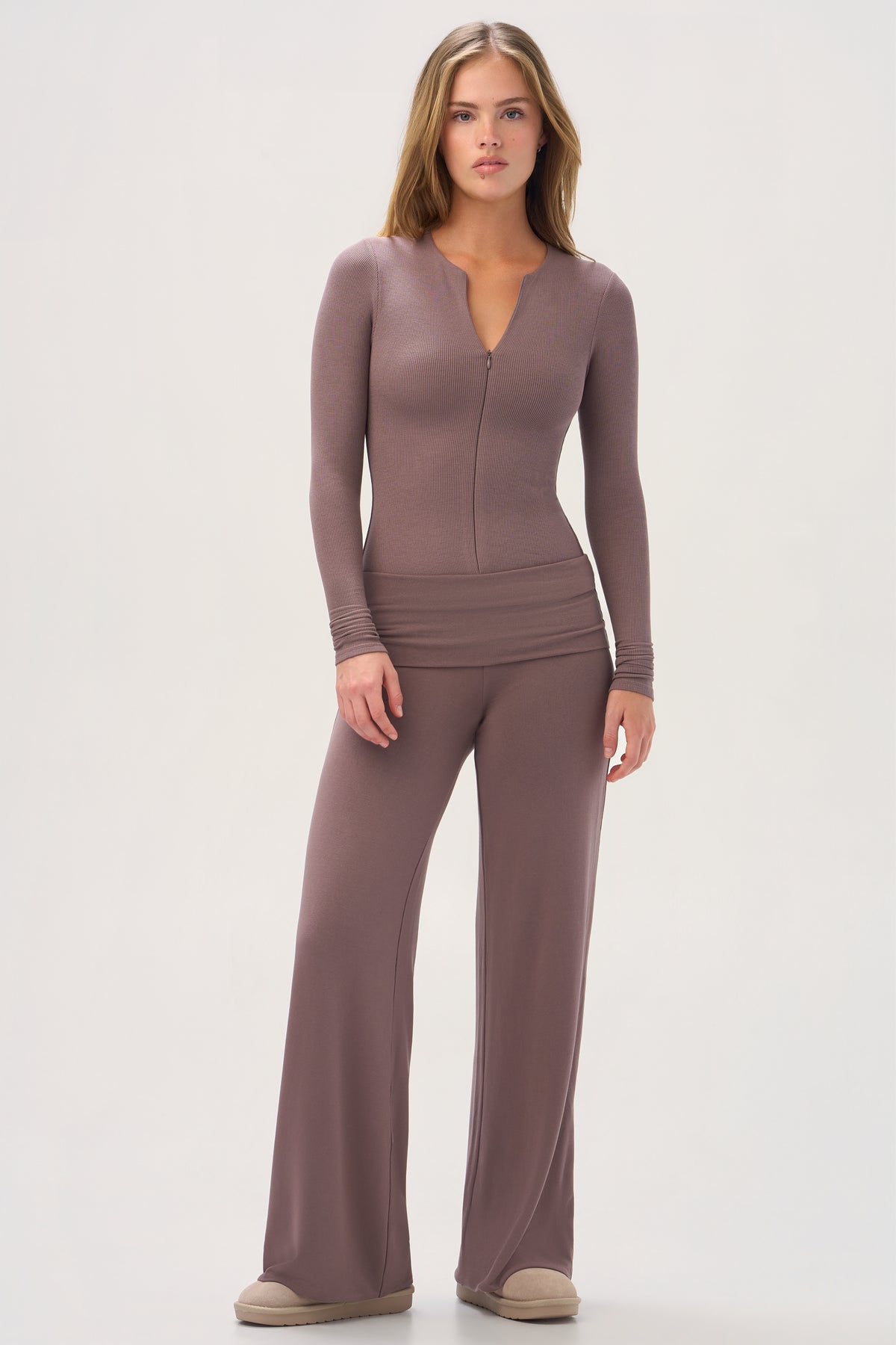 ⁣⁢ButterCloud™ Reißverschluss-Top in Chestnut⁤⁣ - 2