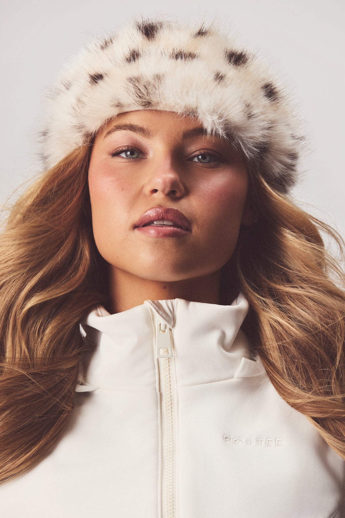 ⁣⁢Kunstfell-Stirnband in Snow Leopard⁤⁣ - 1