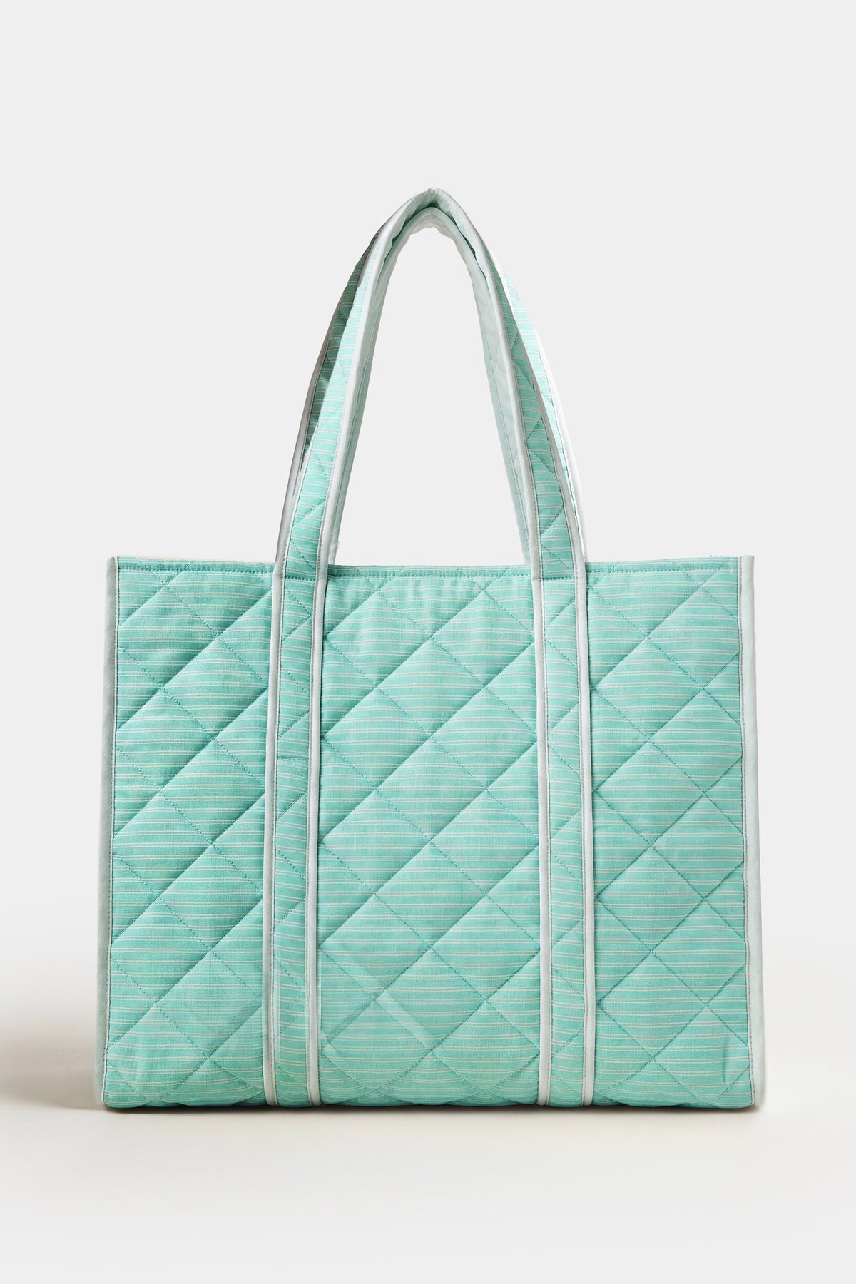 ⁣⁢Jersey-Tote-Bag mit aquablauen Streifen⁤⁣