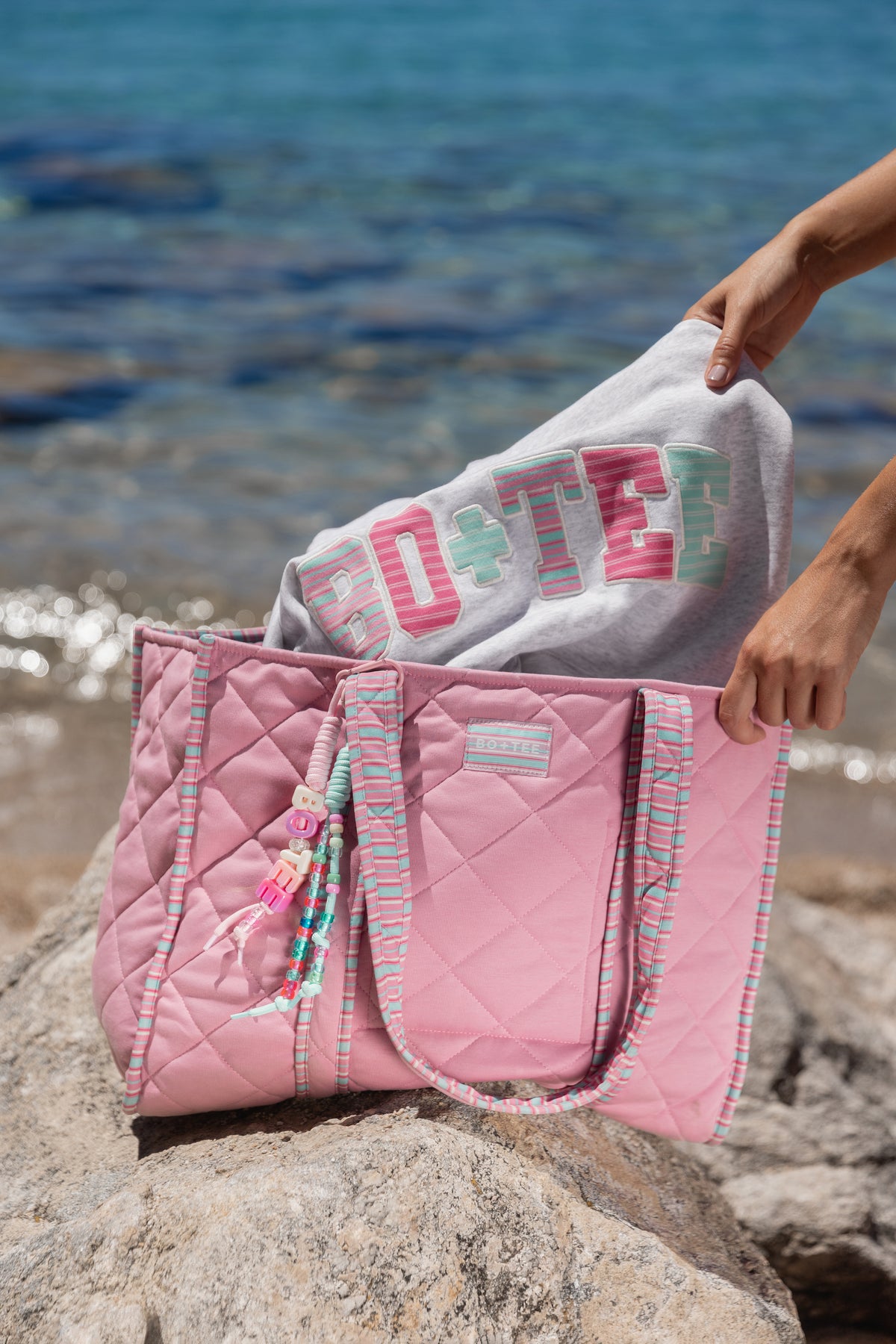 ⁣⁢Jersey Tote Bag in Sweet Pink⁤⁣ - 1
