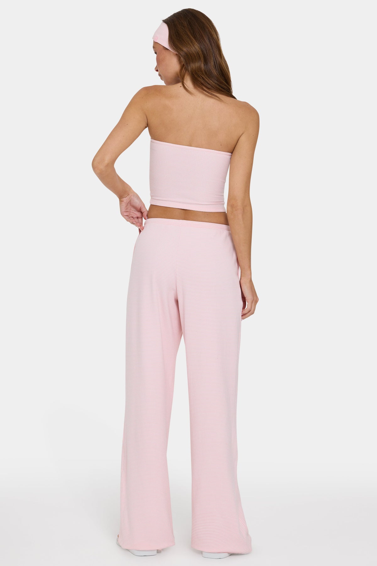 ⁣⁢Ribbed Jersey Low-Rise Hose in Peach Stripe⁤⁣ - 2