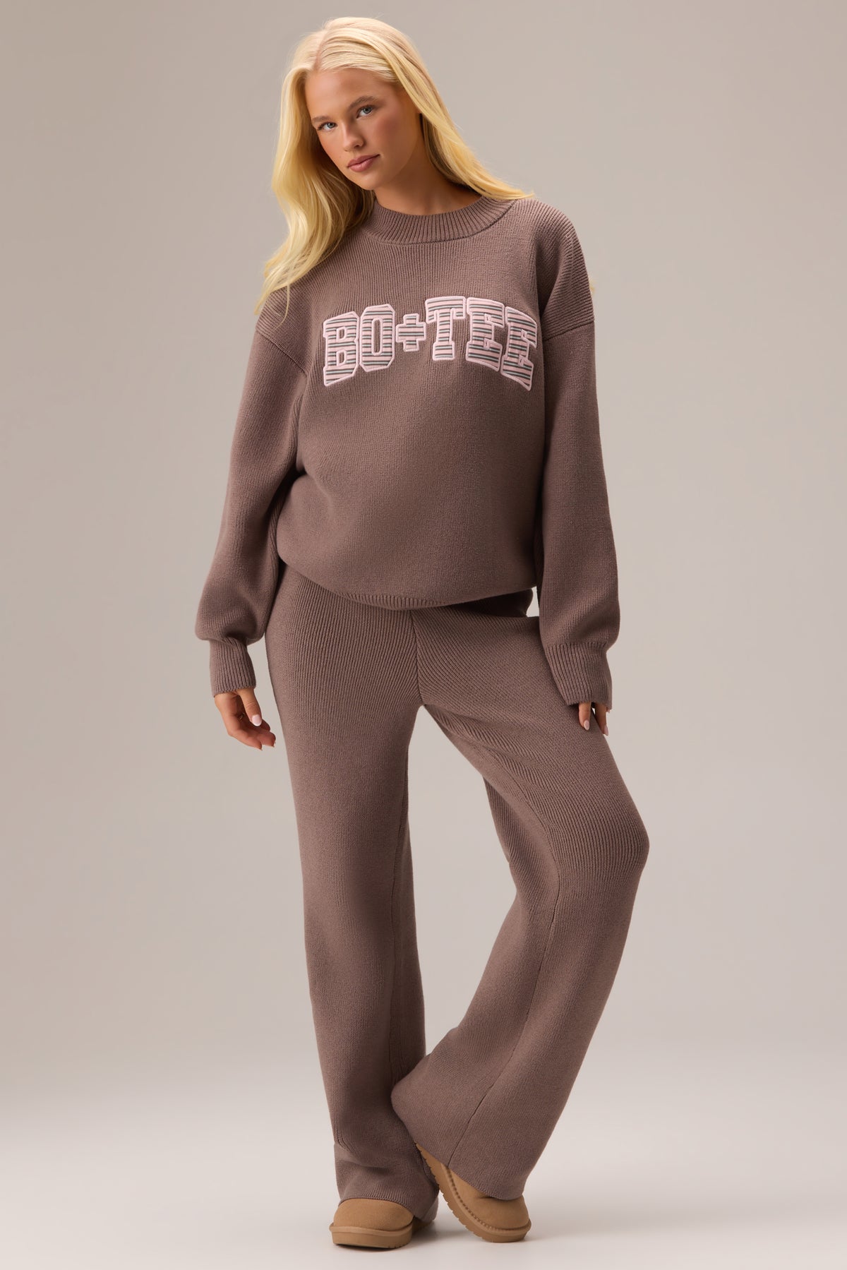 ⁣⁢Ribbed Knit Oversized Pullover in Chestnut⁤⁣ - 2