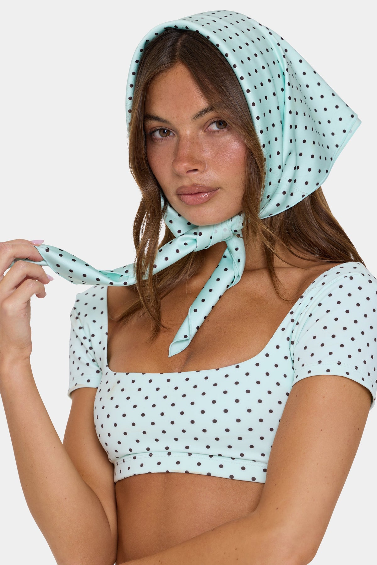 ⁣⁢Satin Multi-Way Schal in Mint Chip⁤⁣ - 1
