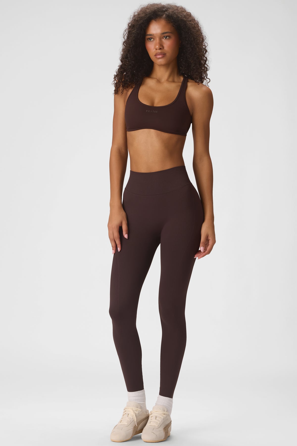 ⁣⁢Nahtlose lange Leggings in Espresso⁤⁣ - 2
