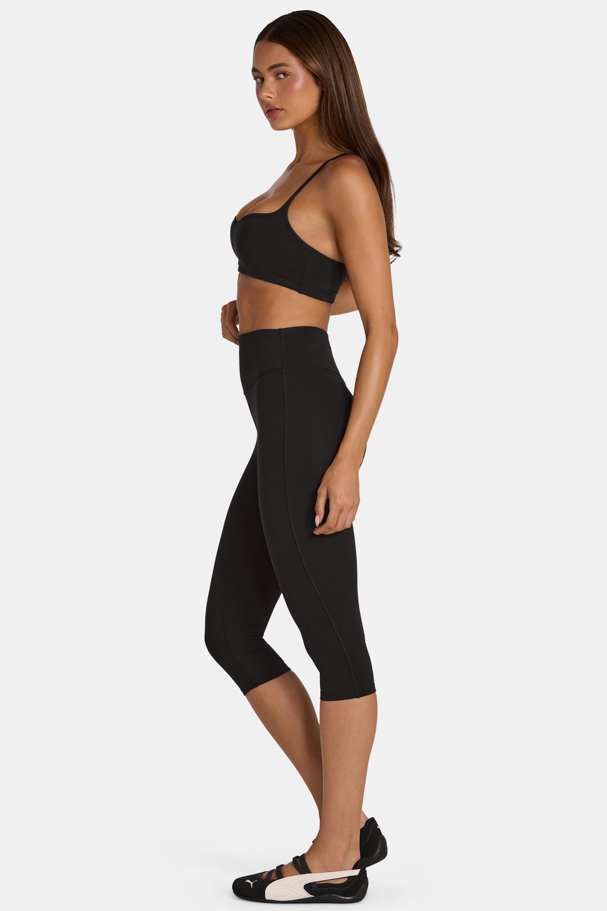 ⁣⁢Soft Active Capri-Leggings in Schwarz⁤⁣