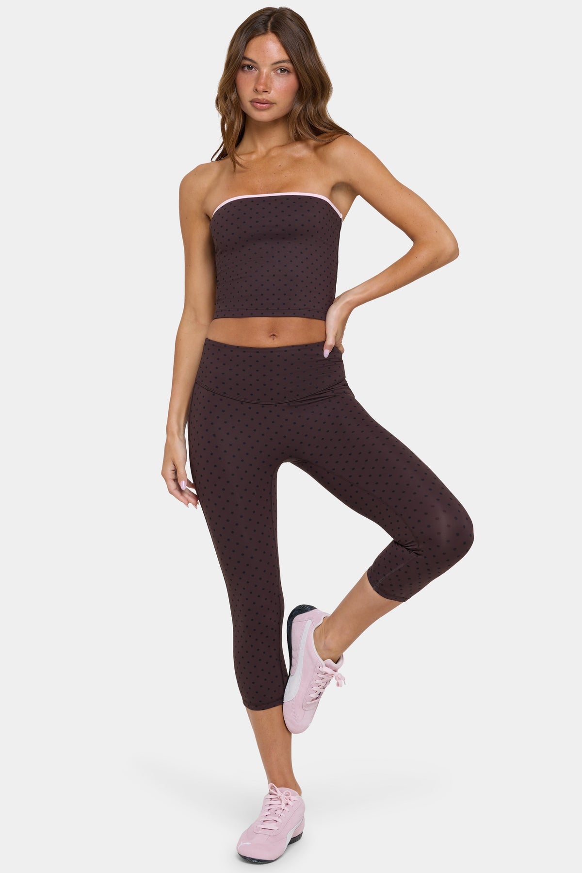 ⁣⁢Soft Active Capri-Leggings in Choc Chip⁤⁣ - 1