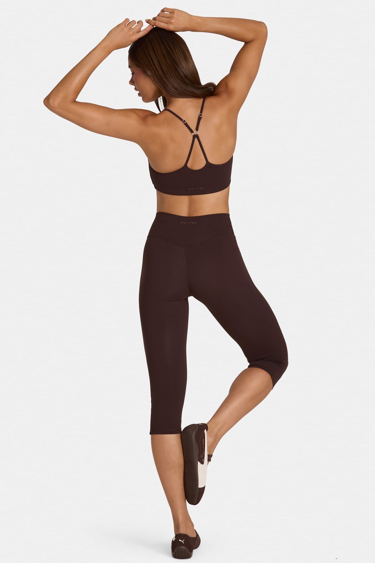 ⁣⁢Soft Active Capri-Leggings in Espresso⁤⁣