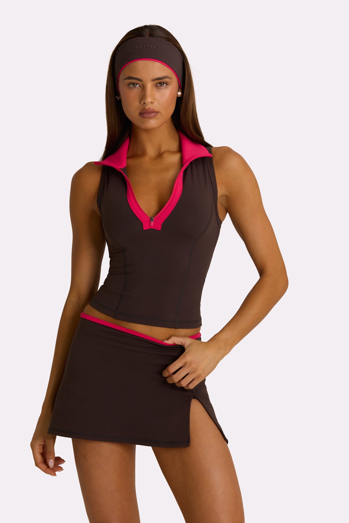 ⁣⁢Soft Active Hemdkragen-Tanktop in Truffle⁤⁣ - 1