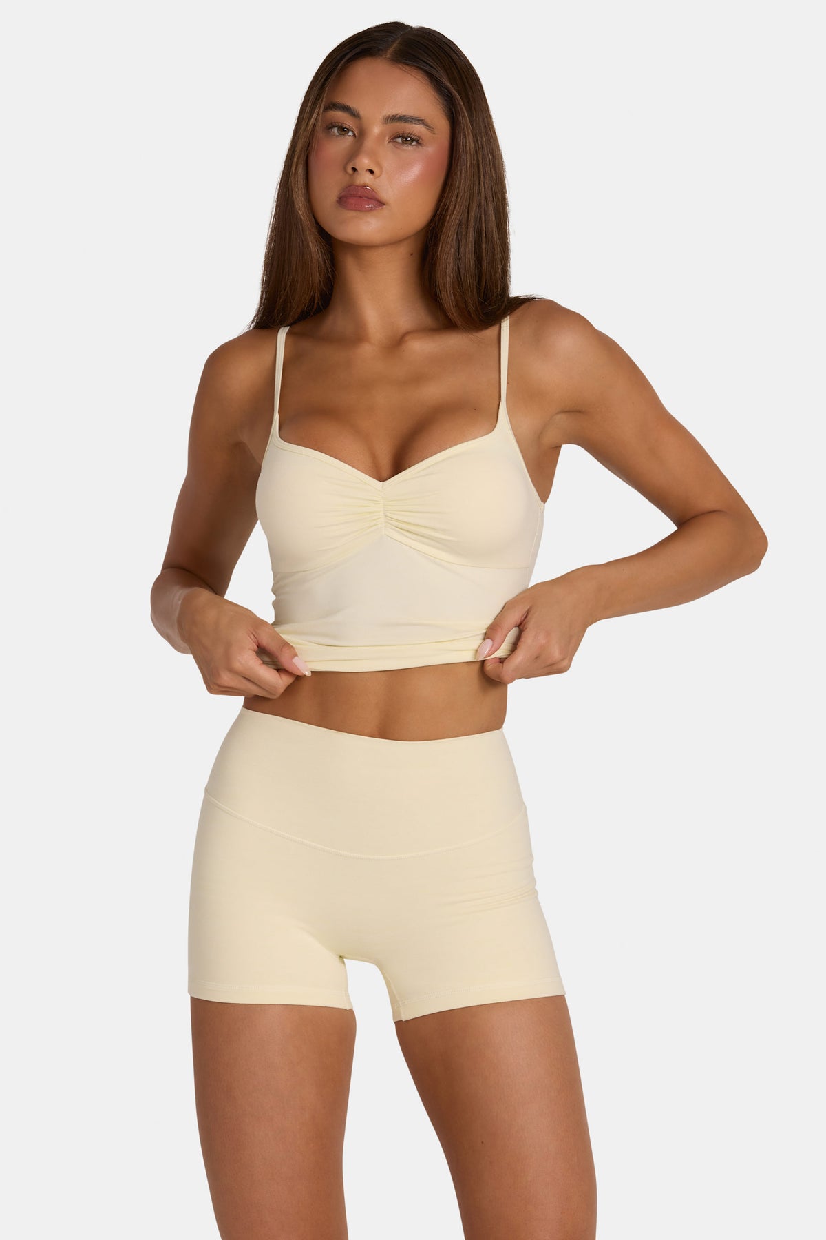 ⁣⁢Soft Active Mini-Shorts in Lemon Marl⁤⁣