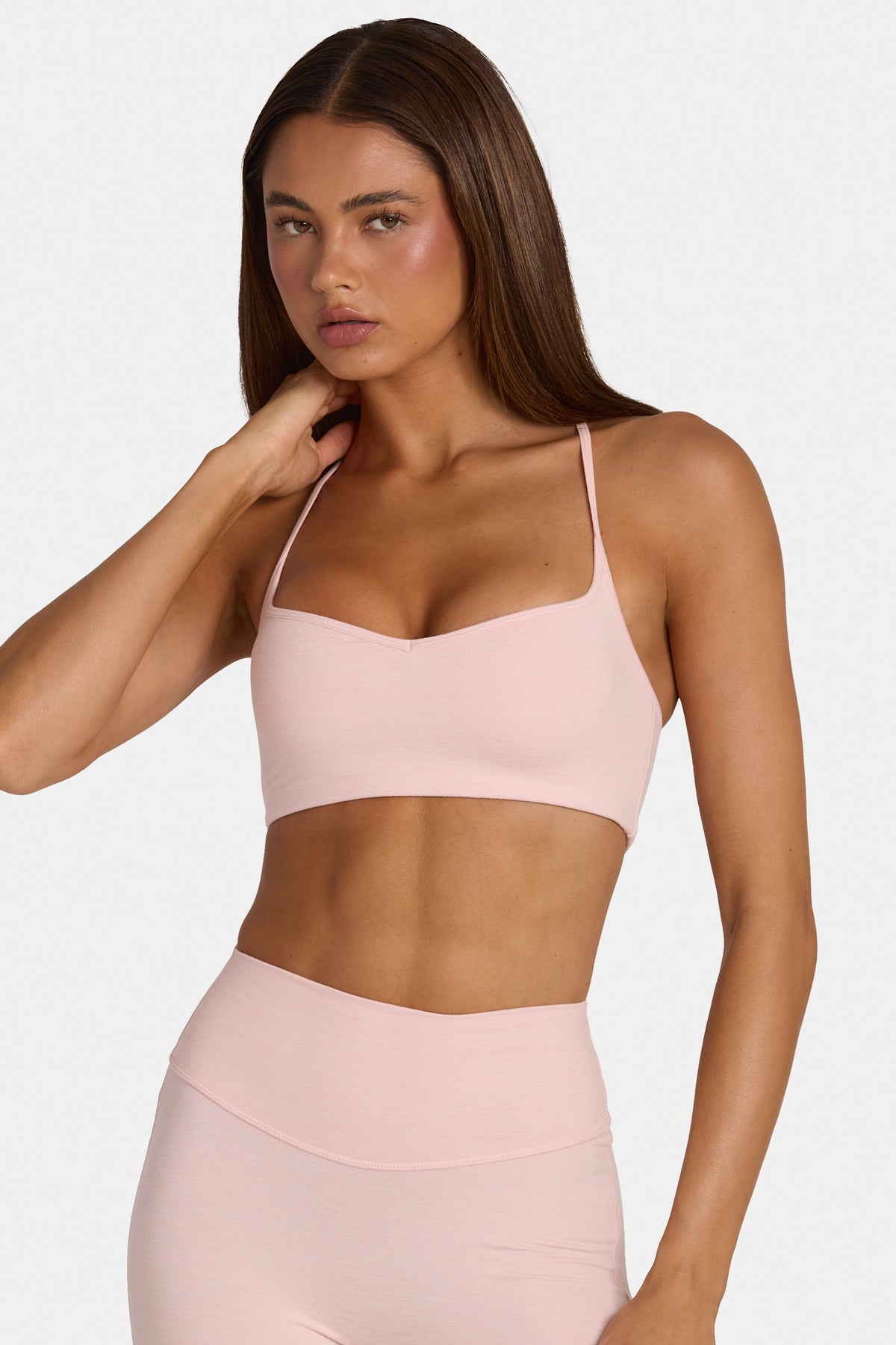 ⁣⁢Soft Active Sport-BH mit leichtem Halt in Blush Marl⁤⁣ - 1