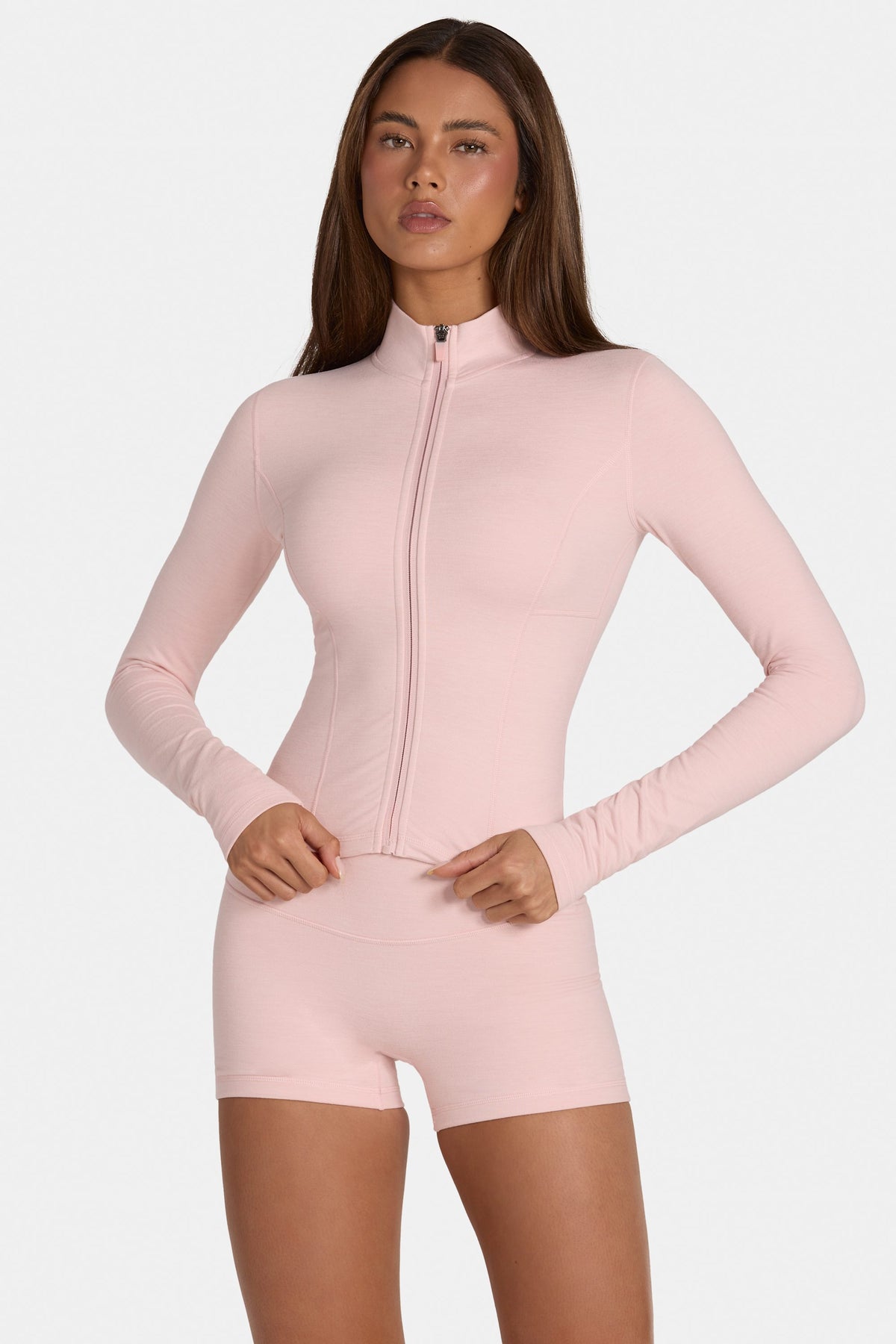 ⁣⁢Soft Active Reißverschlussjacke in Blush Marl⁤⁣ - 1