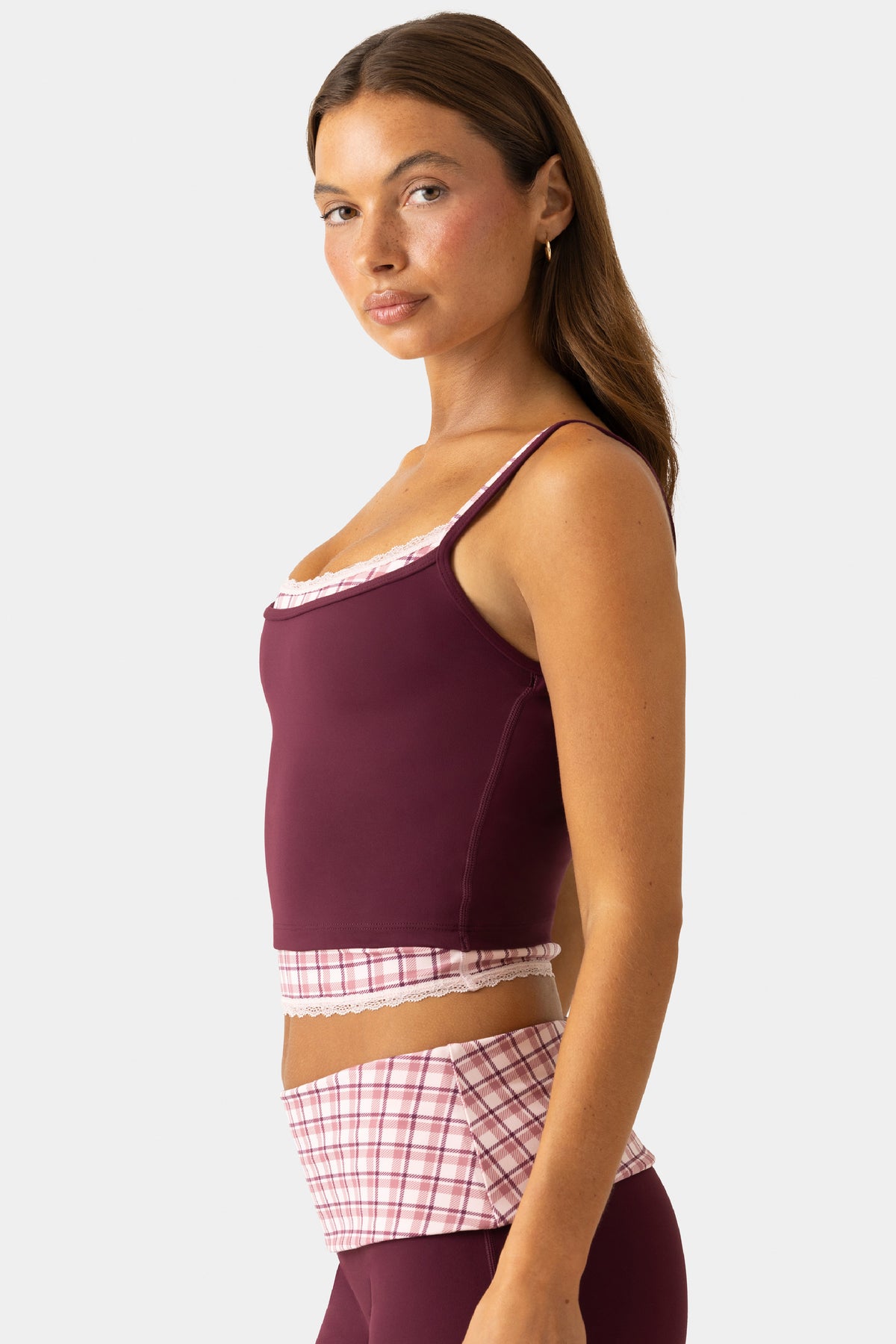 ⁣⁢Soft Active doppellagiges Tanktop in Pflaume⁤⁣