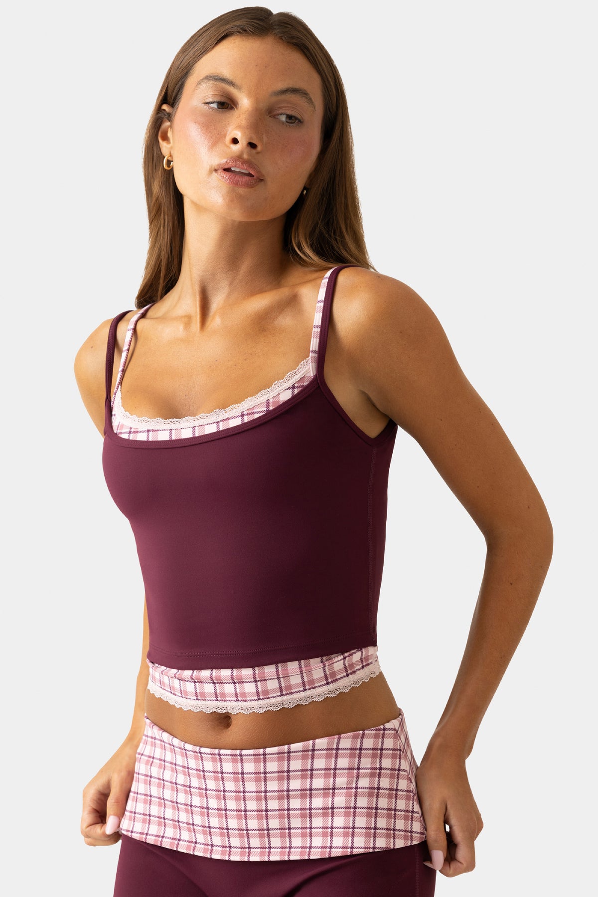 ⁣⁢Soft Active Tanktop mit Doppellage in Plum⁤⁣ - 1