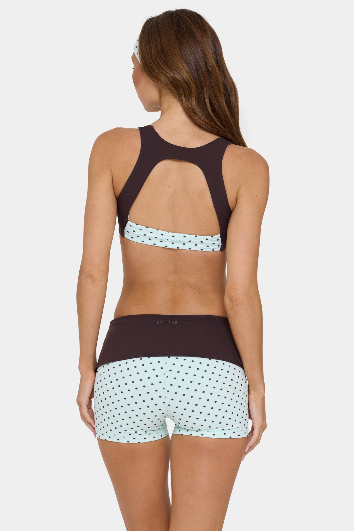 ⁣⁢Soft Active Foldover Mini Shorts in Mint Chip⁤⁣ - 2