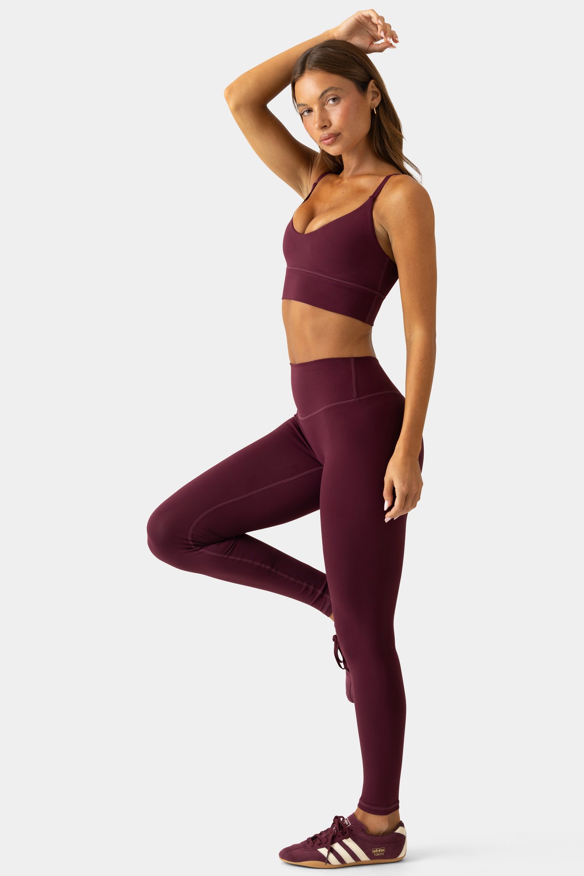 ⁣⁢Soft Active lange Leggings in Pflaume⁤⁣