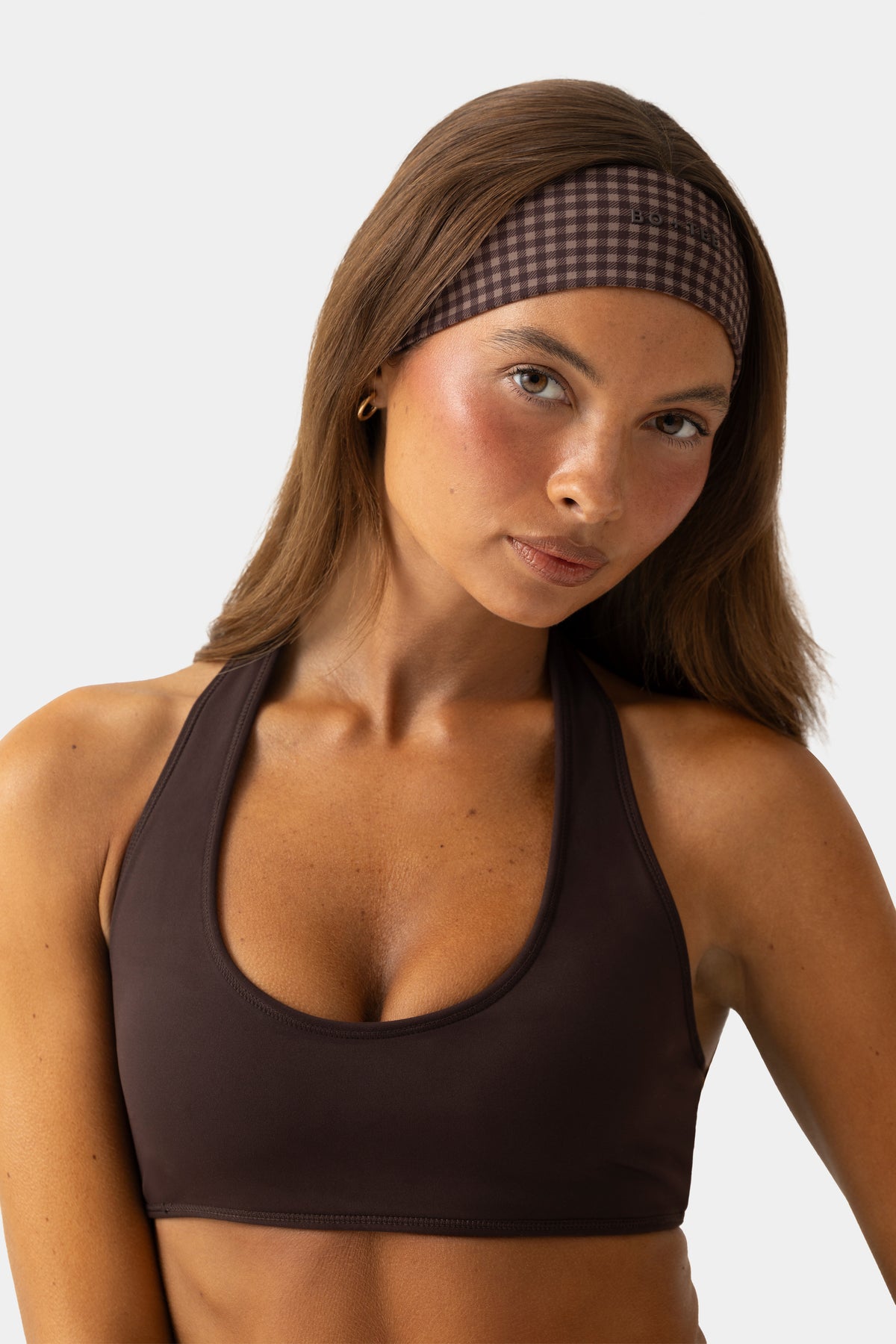 ⁣⁢Soft Active Stirnband 2er-Pack in Espresso Gingham⁤⁣ - 2