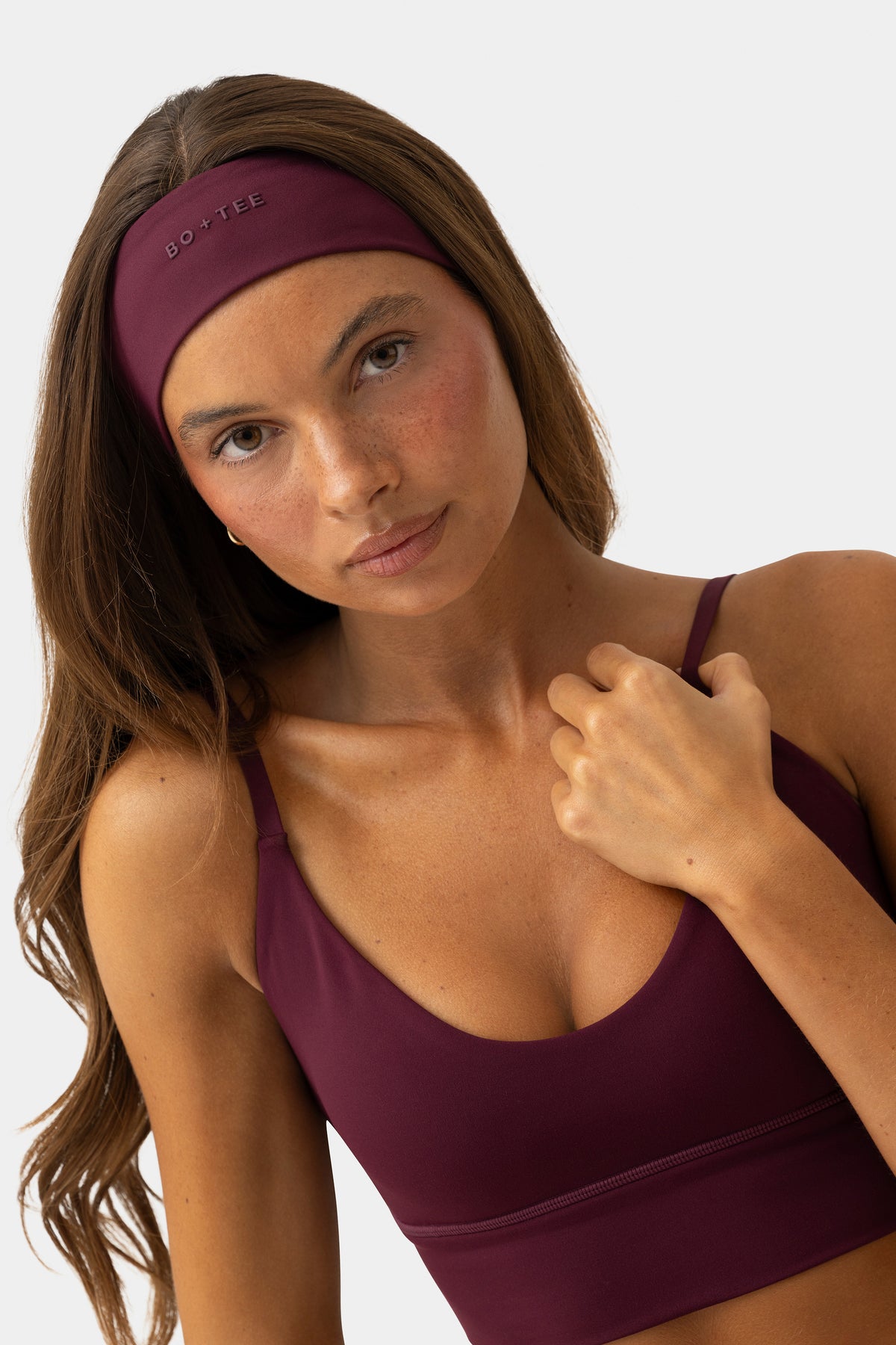 ⁣⁢Soft Active Stirnband 2er-Pack in Beere-Karo⁤⁣ - 2