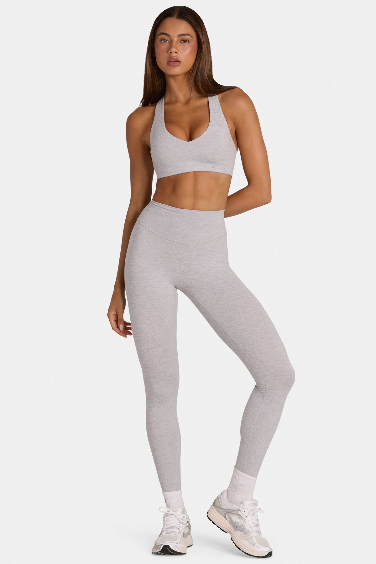 ⁣⁢Soft Active Leggings in voller Länge in Grau Melange⁤⁣ - 1