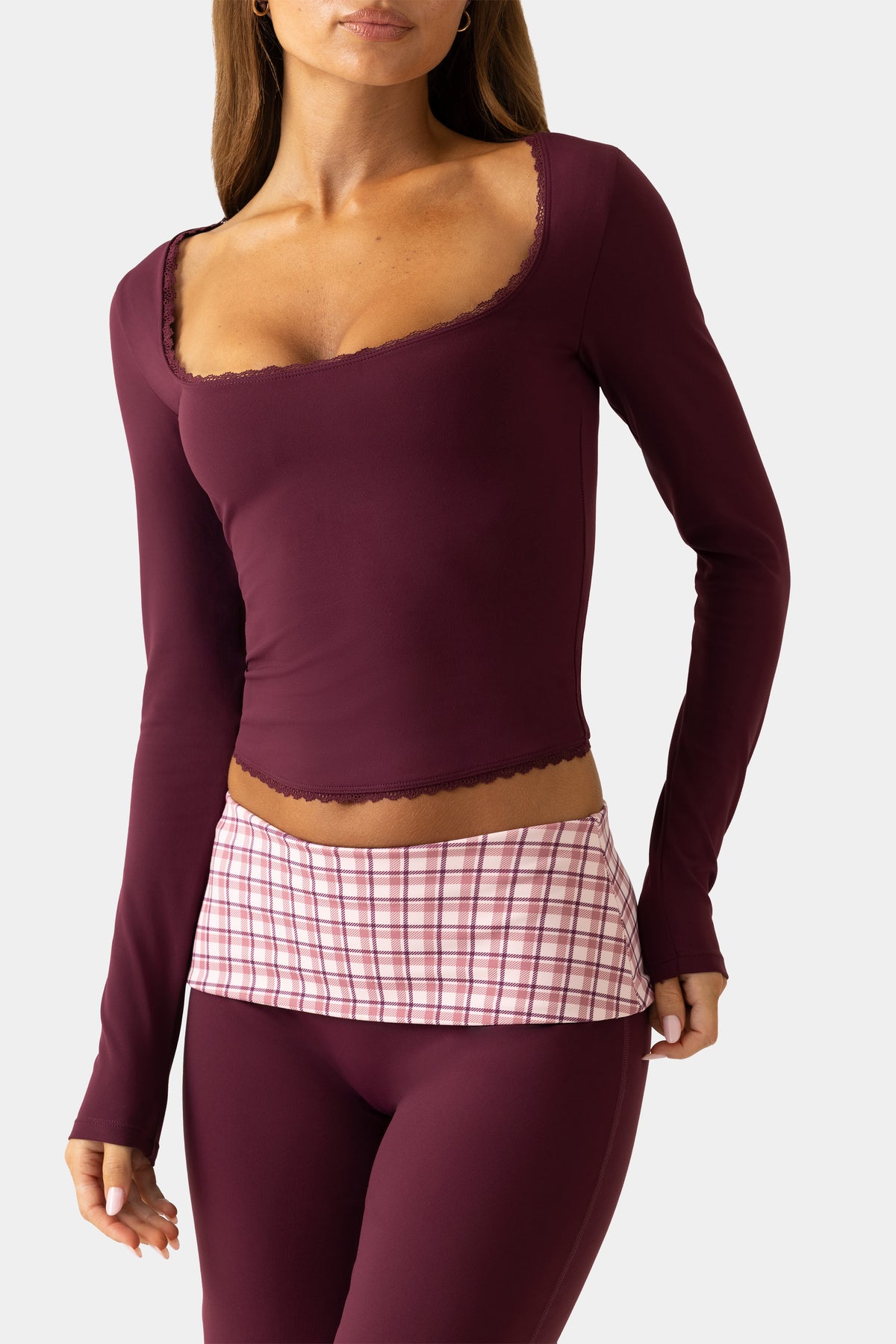 ⁣⁢Soft Active Langarmshirt in Plum⁤⁣ - 1
