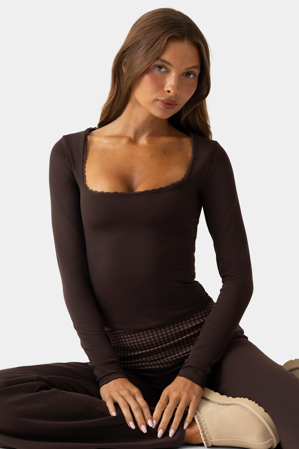 ⁣⁢Soft Active Langarmshirt in Espresso⁤⁣ - 2