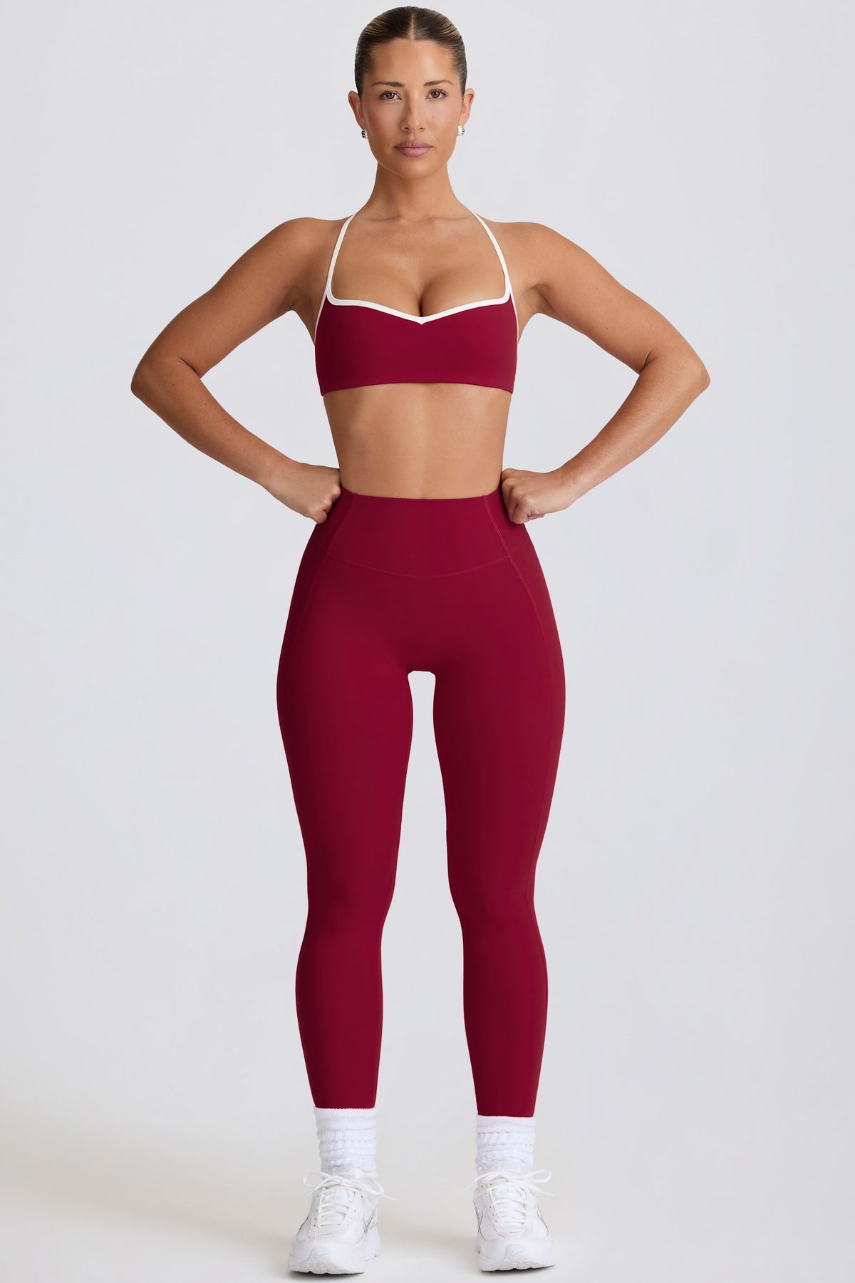 ⁣⁢Soft Active Mid-Rise Leggings in Kirschrot⁤⁣