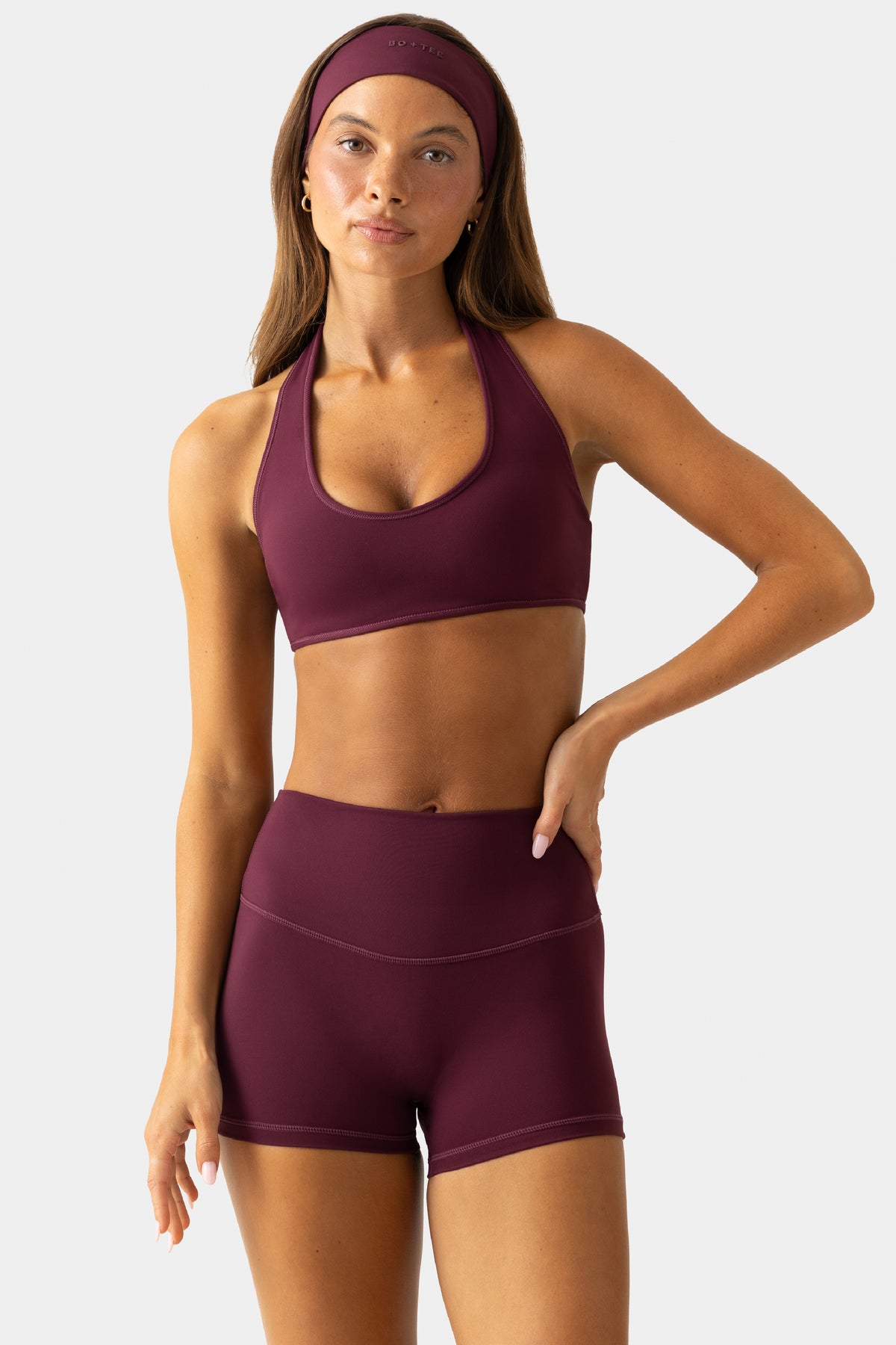 ⁣⁢Soft Active Minishorts in Pflaume⁤⁣