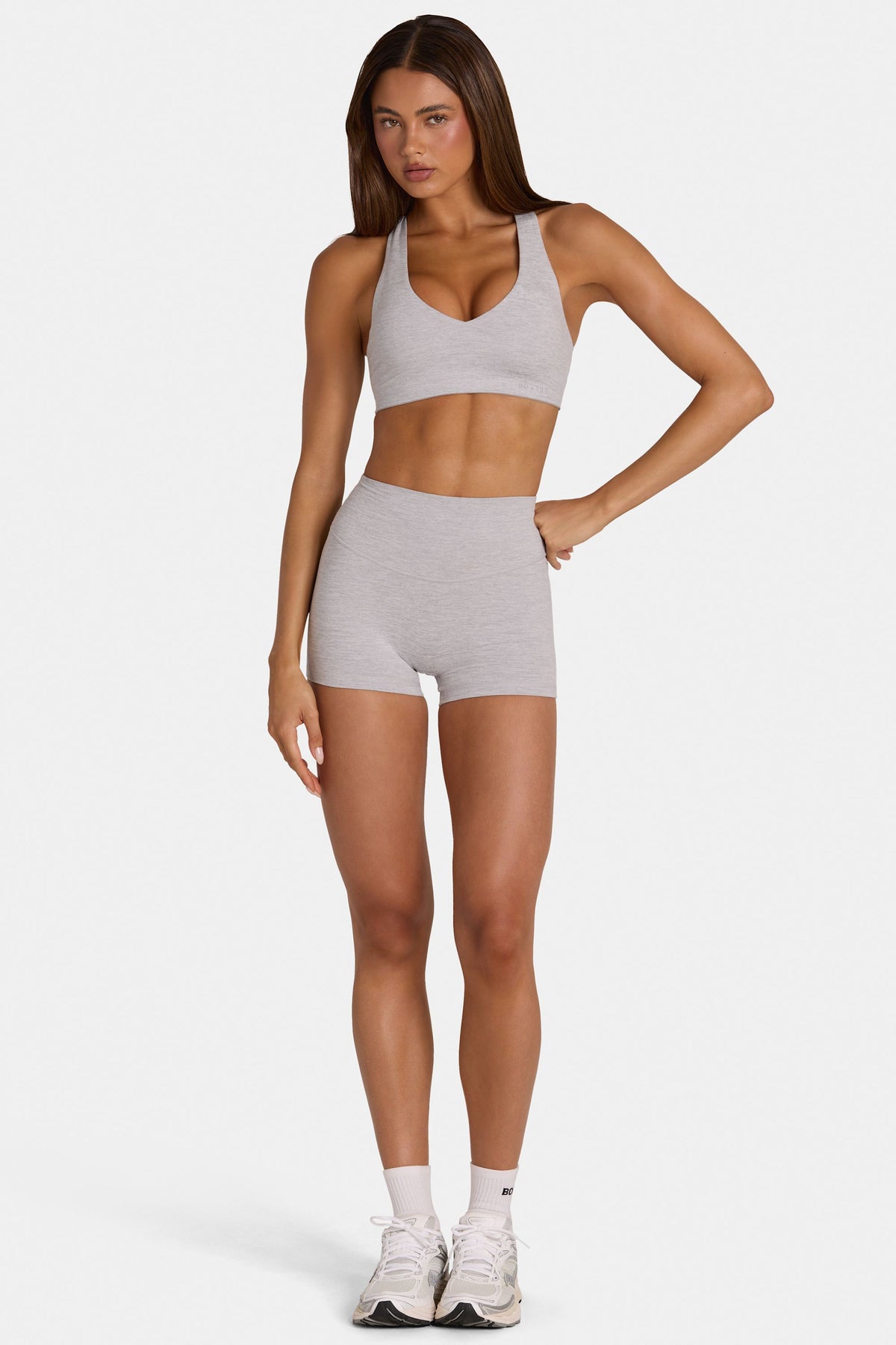 ⁣⁢Soft Active Minishorts in Grau Melange⁤⁣ - 1