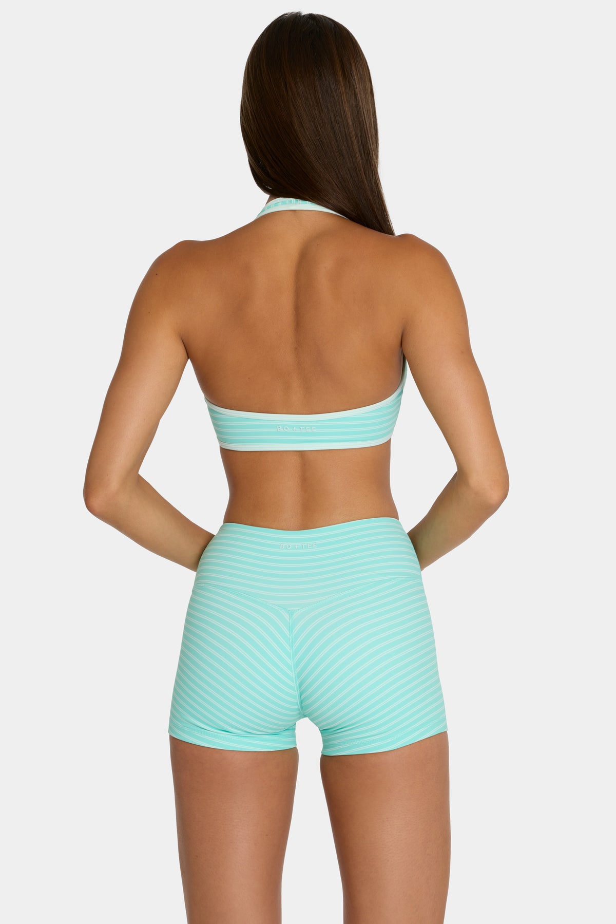 ⁣⁢Soft Active Wende-Sport-BH mit aquablauen Streifen⁤⁣