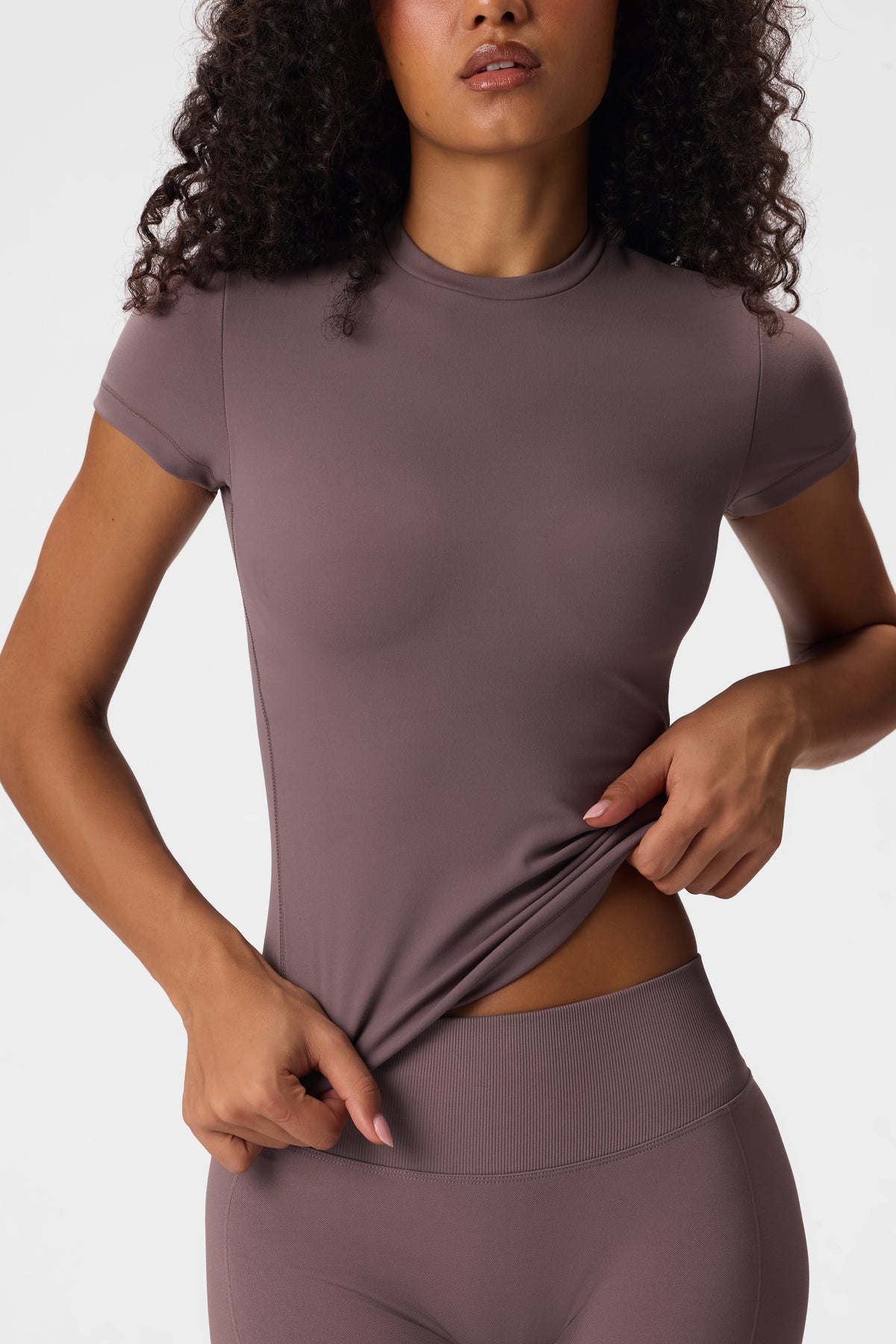 ⁣⁢Soft Active Kurzarm-Top in Stone⁤⁣ - 1
