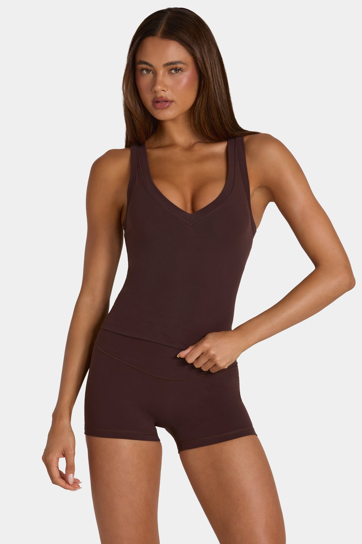 ⁣⁢Soft Active Tanktop in Espresso⁤⁣