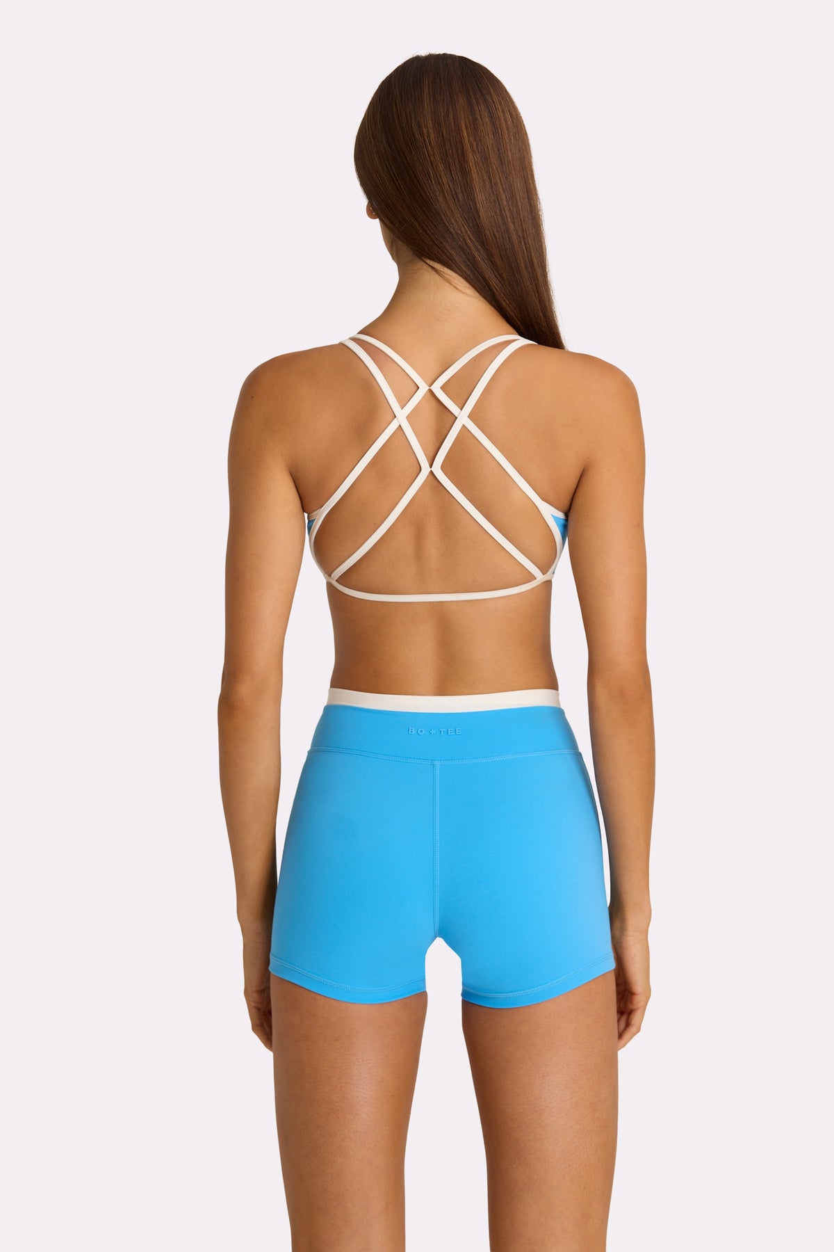 ⁣⁢Soft Active Shorts mit Wickelbund in Electric Blue⁤⁣ - 2