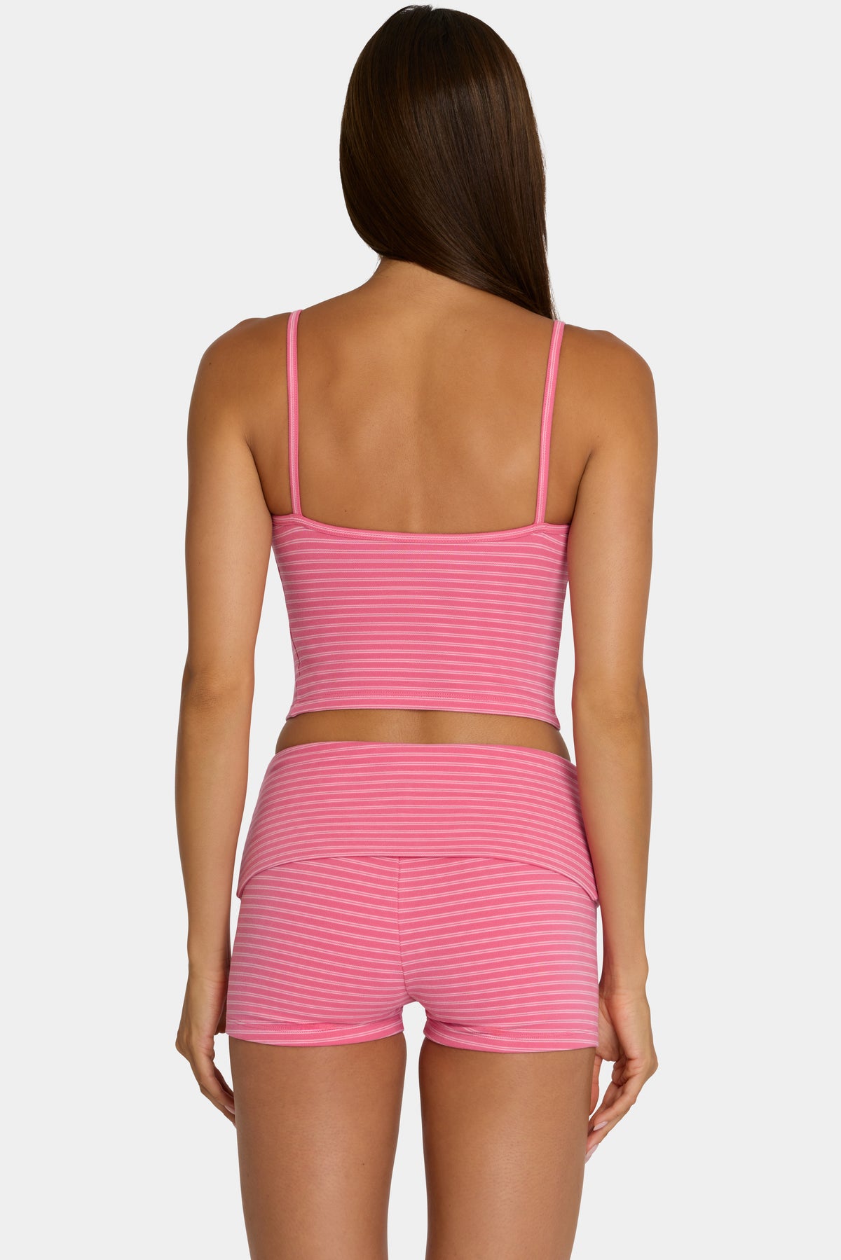 ⁣⁢Minishorts aus angerautem Jersey in Pink Stripe⁤⁣ - 2