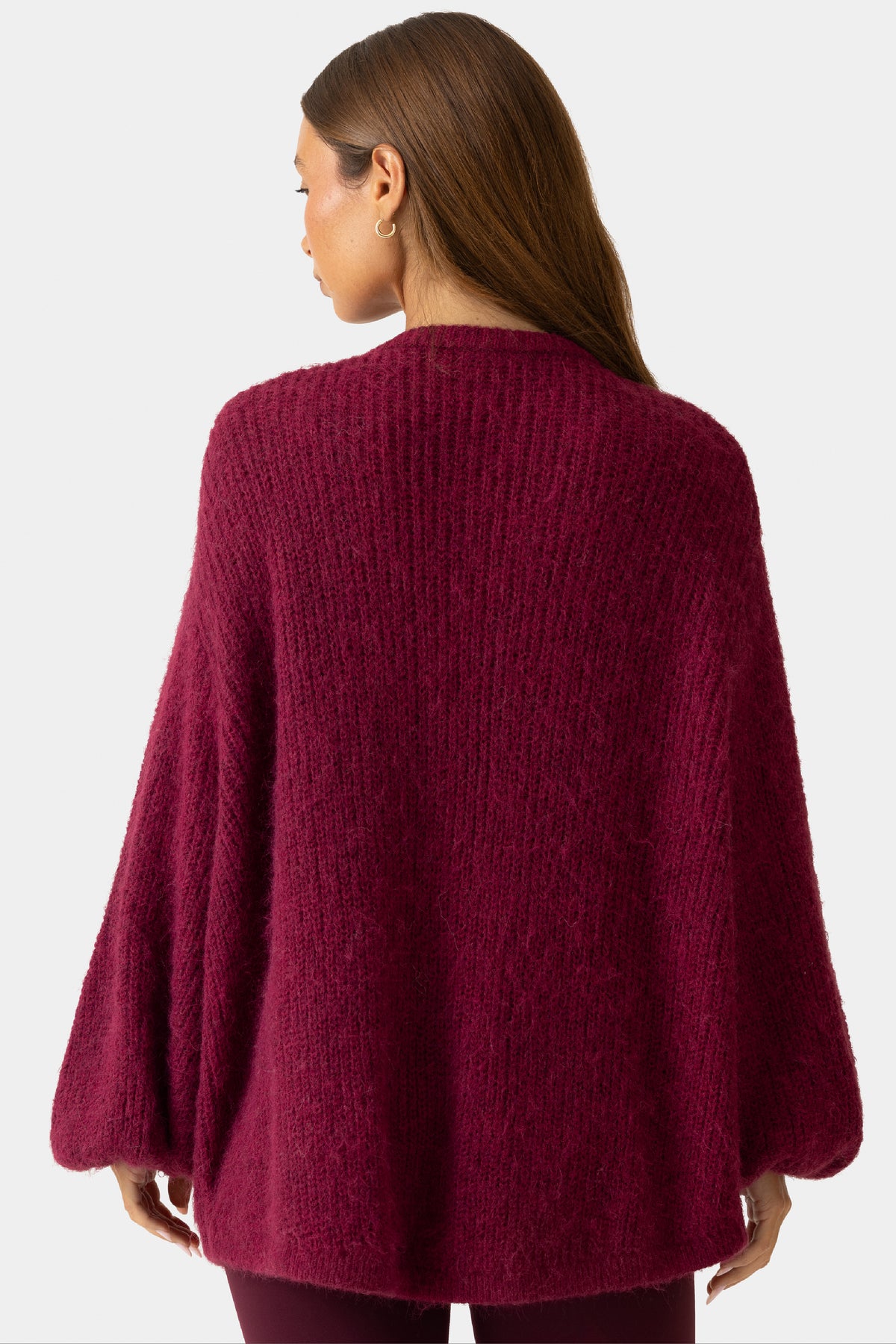 ⁣⁢Weicher Strick-Cardigan in Pflaume⁤⁣ - 2