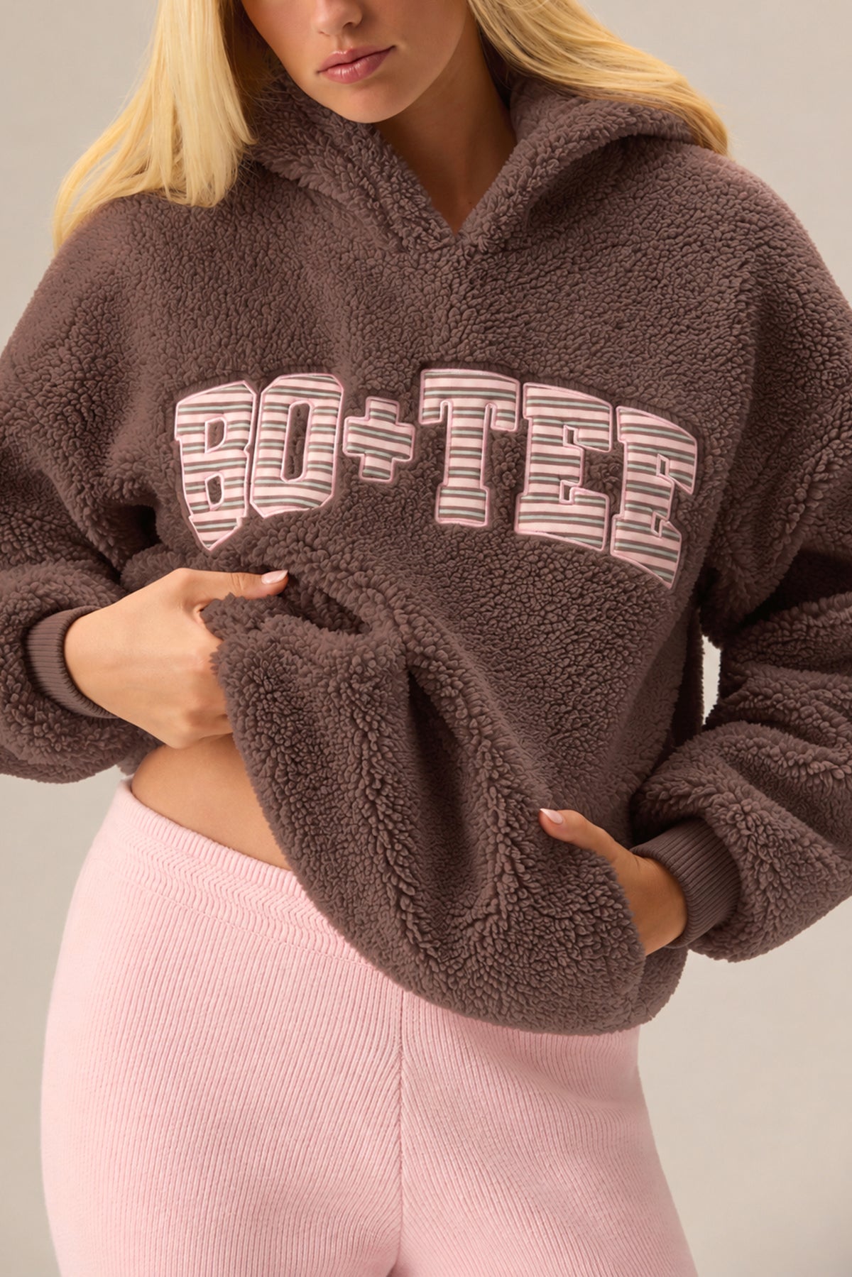 ⁣⁢Teddy-Fleece-Hoodie in Chestnut⁤⁣ - 1