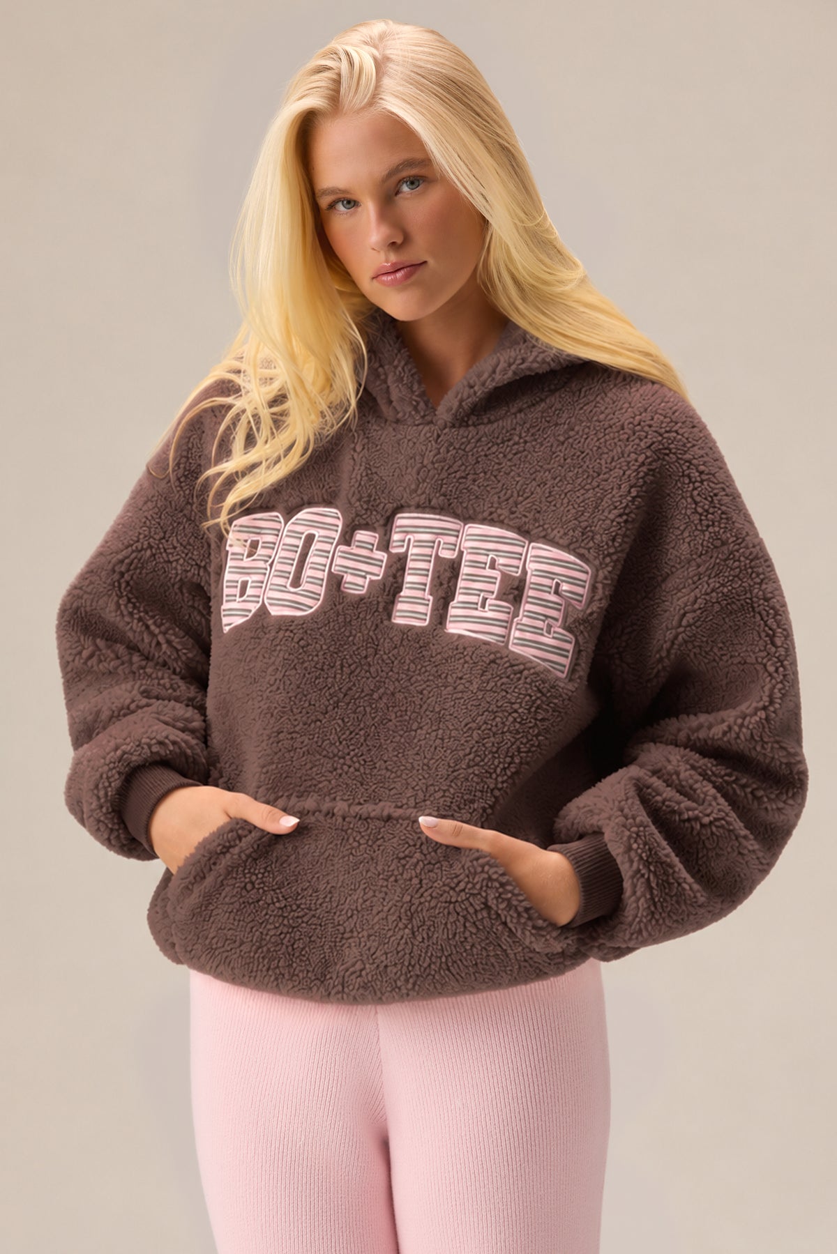 ⁣⁢Teddy-Fleece-Hoodie in Chestnut⁤⁣ - 2