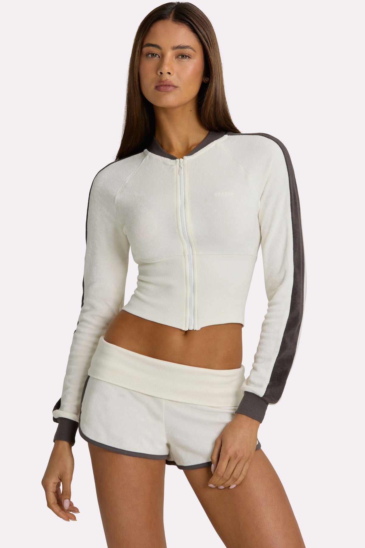 ⁣⁢Terry Reißverschlussjacke in Coconut⁤⁣ - 1