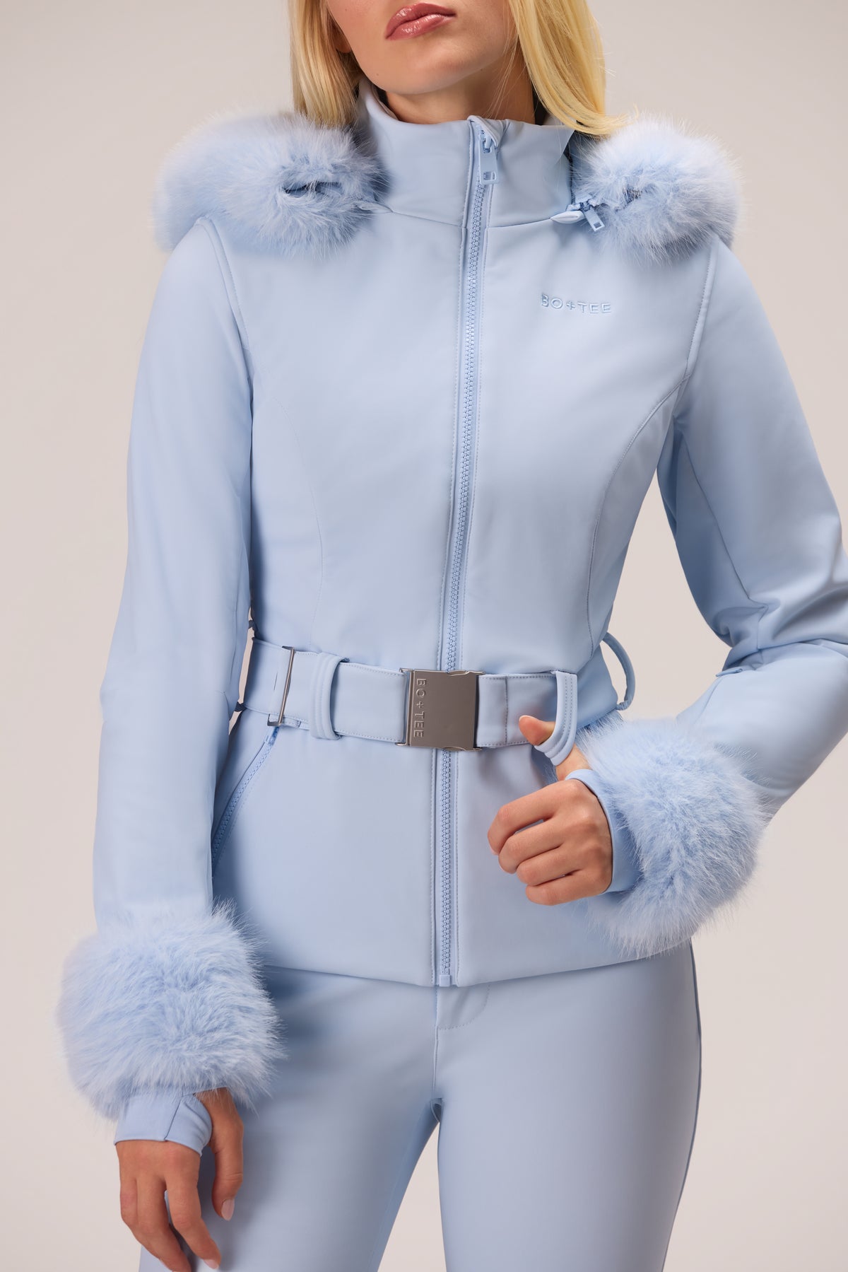 ⁣⁢Wasserabweisende Soft Shell Skijacke in Puderblau⁤⁣ - 2