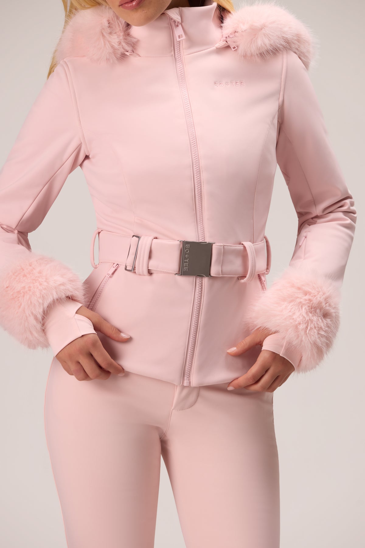 ⁣⁢Wasserabweisende Softshell-Skijacke in Puderrosa⁤⁣ - 2