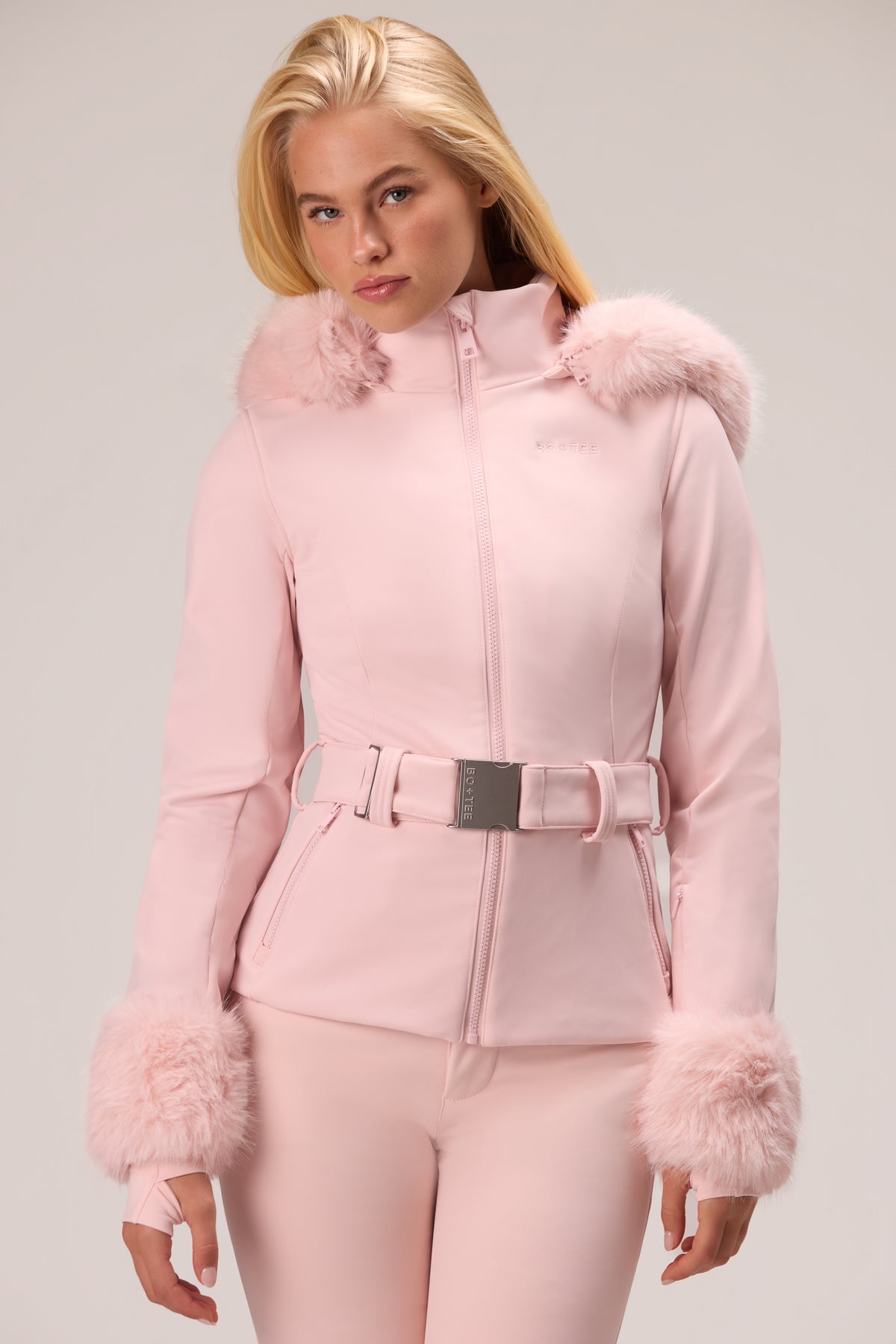 ⁣⁢Wasserabweisende Softshell-Skijacke in Puderrosa⁤⁣ - 1