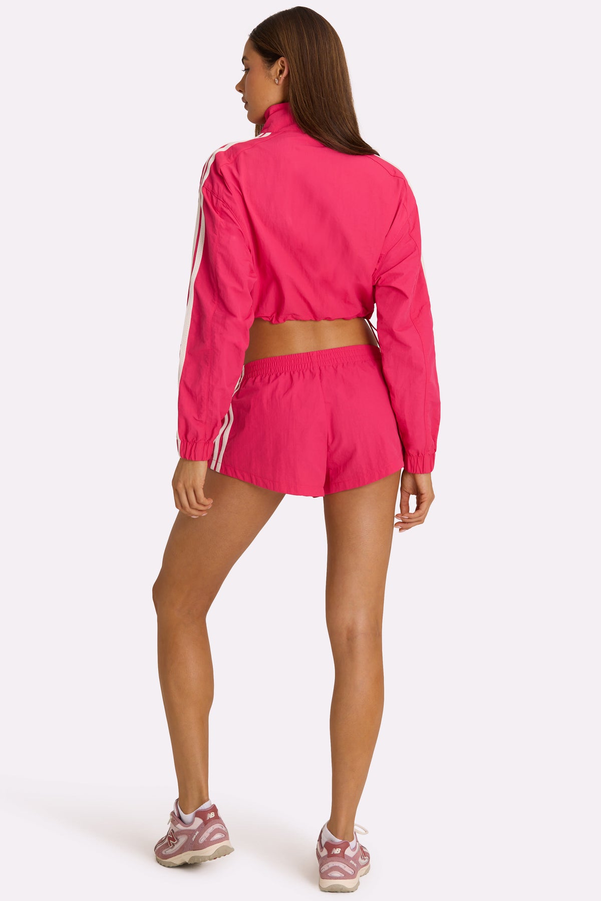 ⁣⁢Woven Zip-Up Trainingsjacke in Hot Pink⁤⁣ - 2