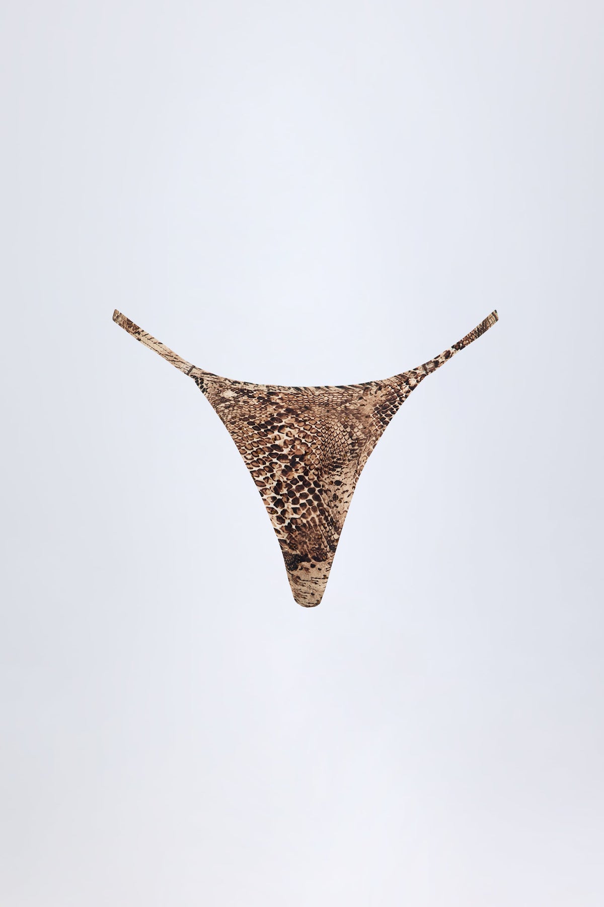⁣⁢Tanga-Bikinihose mit Charm-Detail im Schlangenprint⁤⁣