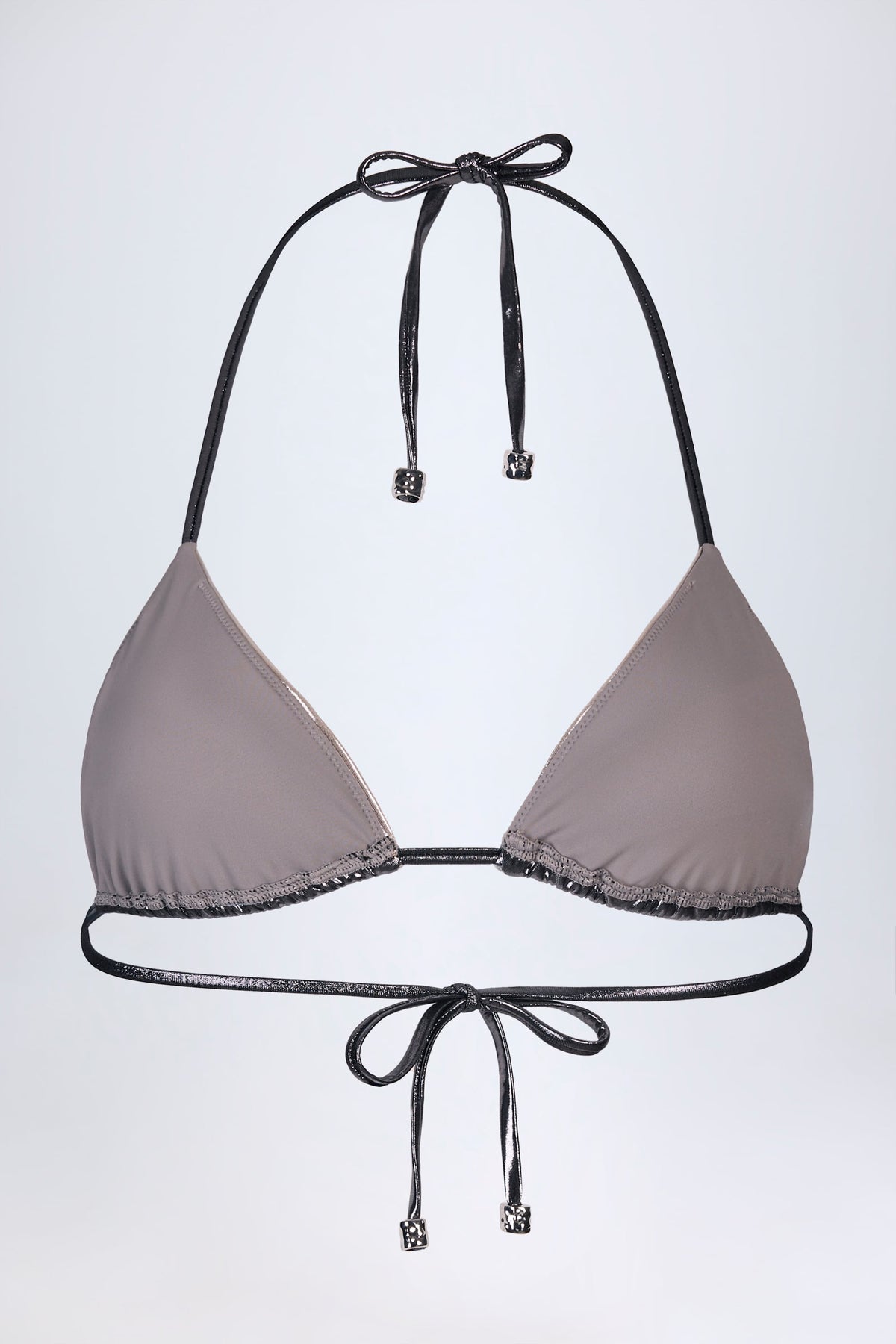 ⁣⁢Panel-Bikini-BH in Silver Chrome⁤⁣