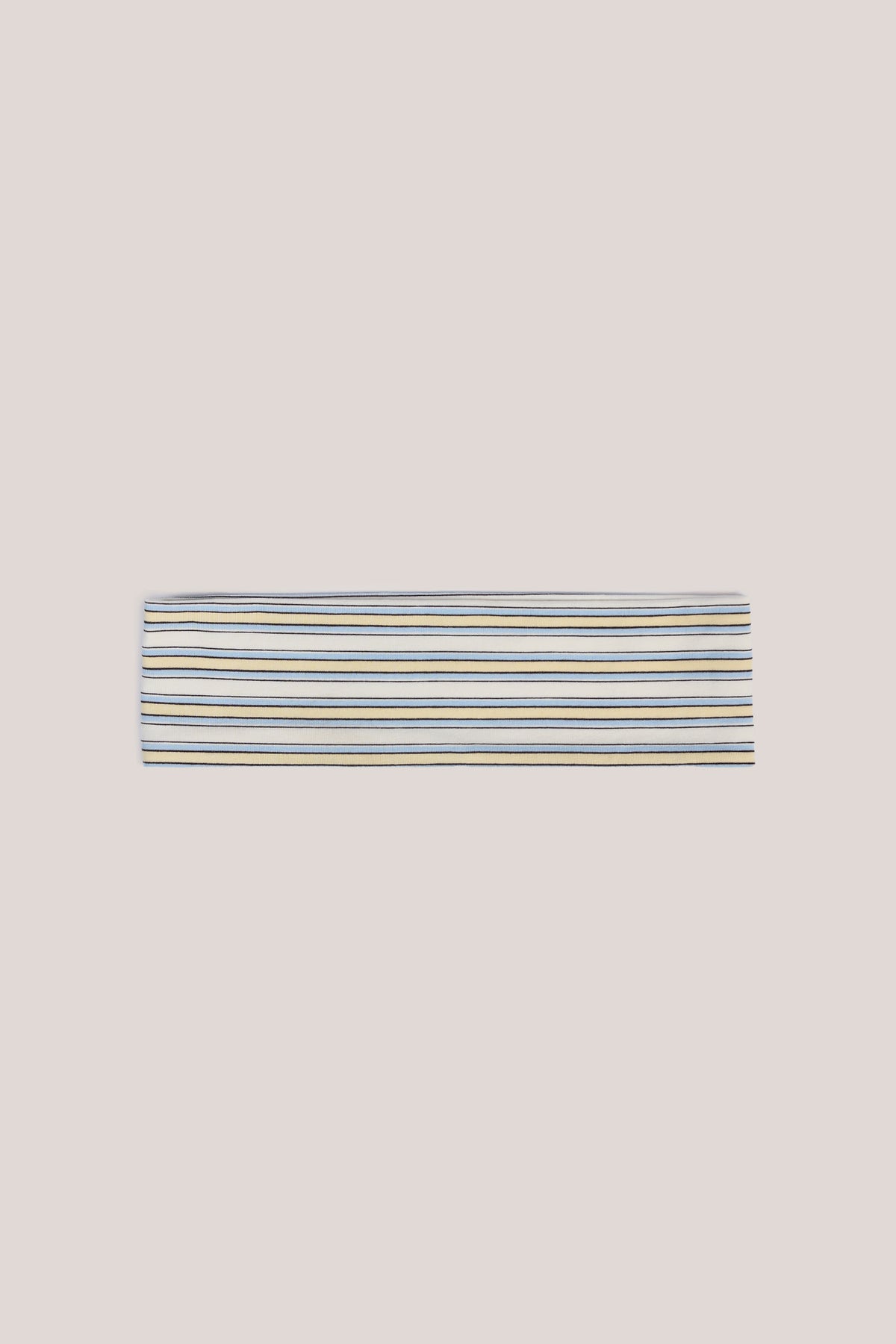 ⁣⁢Geripptes Modal-Stirnband in Blau &amp; Gelb gestreift⁤⁣