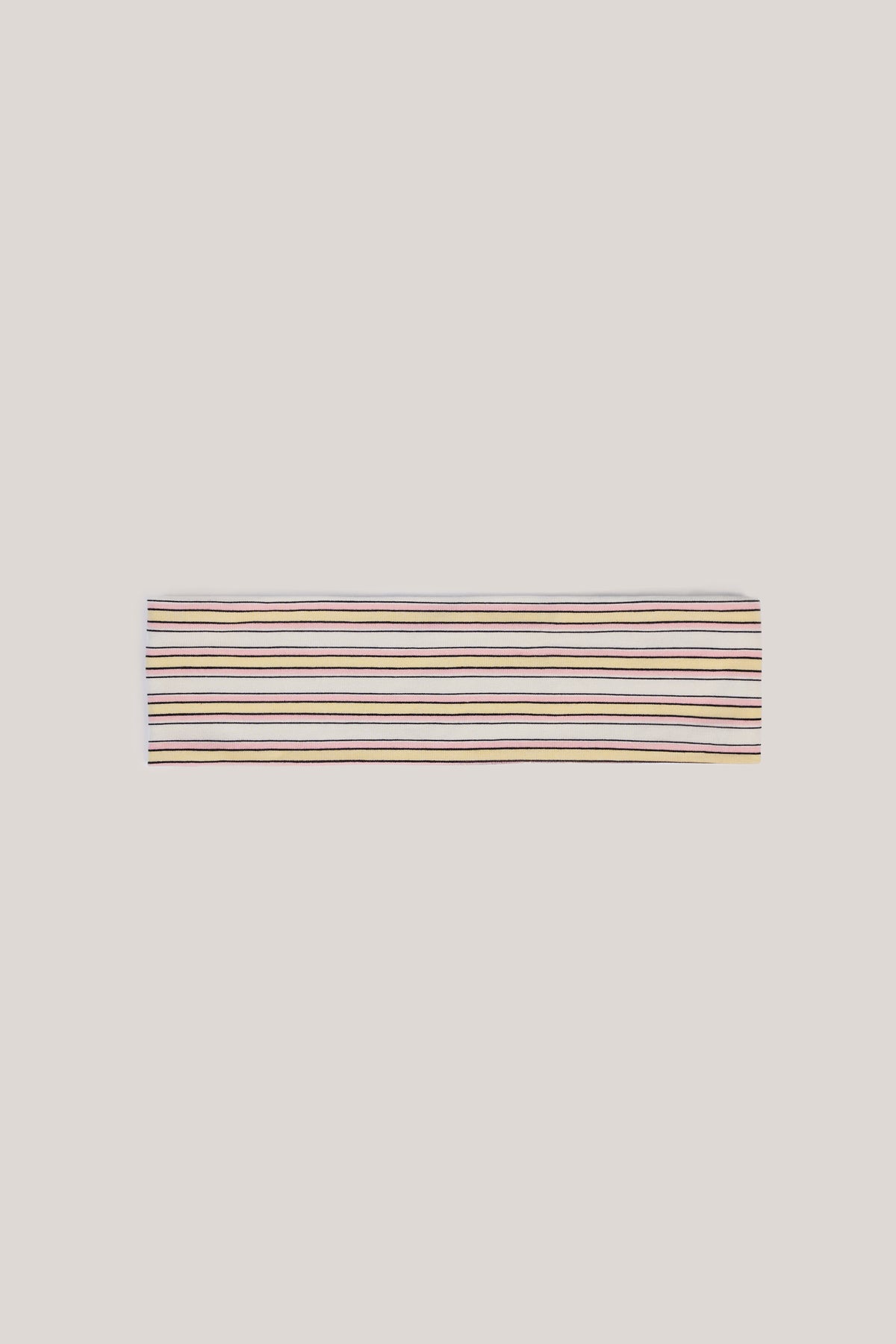 ⁣⁢Modal Ripp-Stirnband in Pink &amp; Gelb Streifen⁤⁣