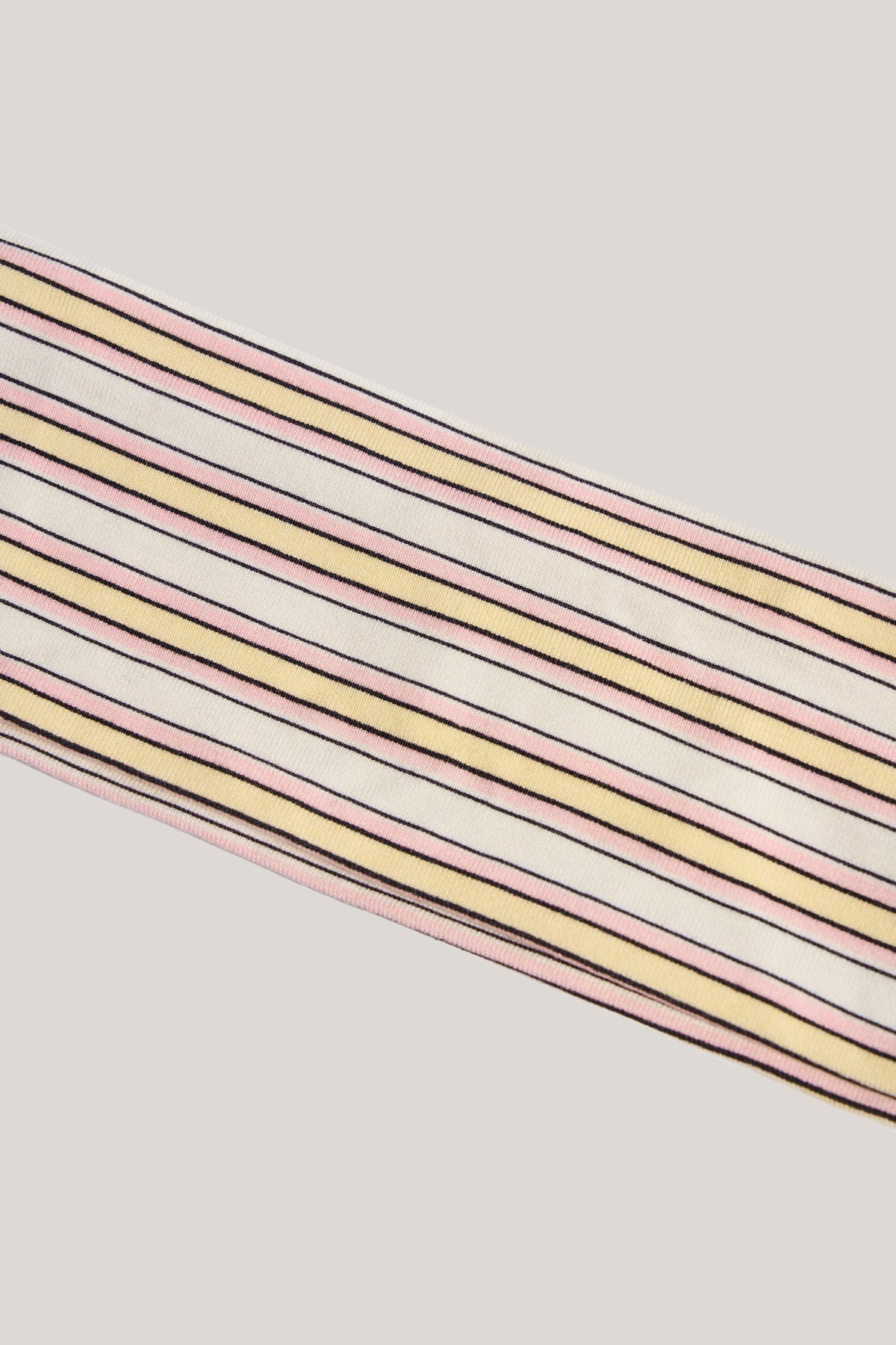 ⁣⁢Modal Ripp-Stirnband in Pink &amp; Gelb Streifen⁤⁣