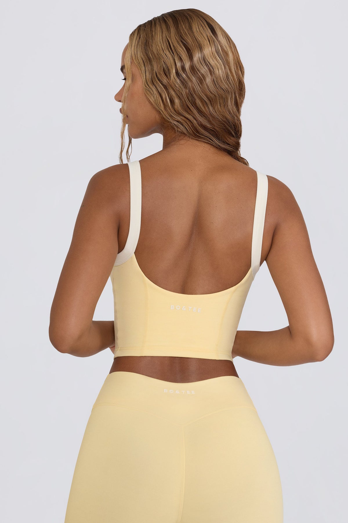 ⁣⁢Cropped-Tanktop in Zitronengelb meliert⁤⁣