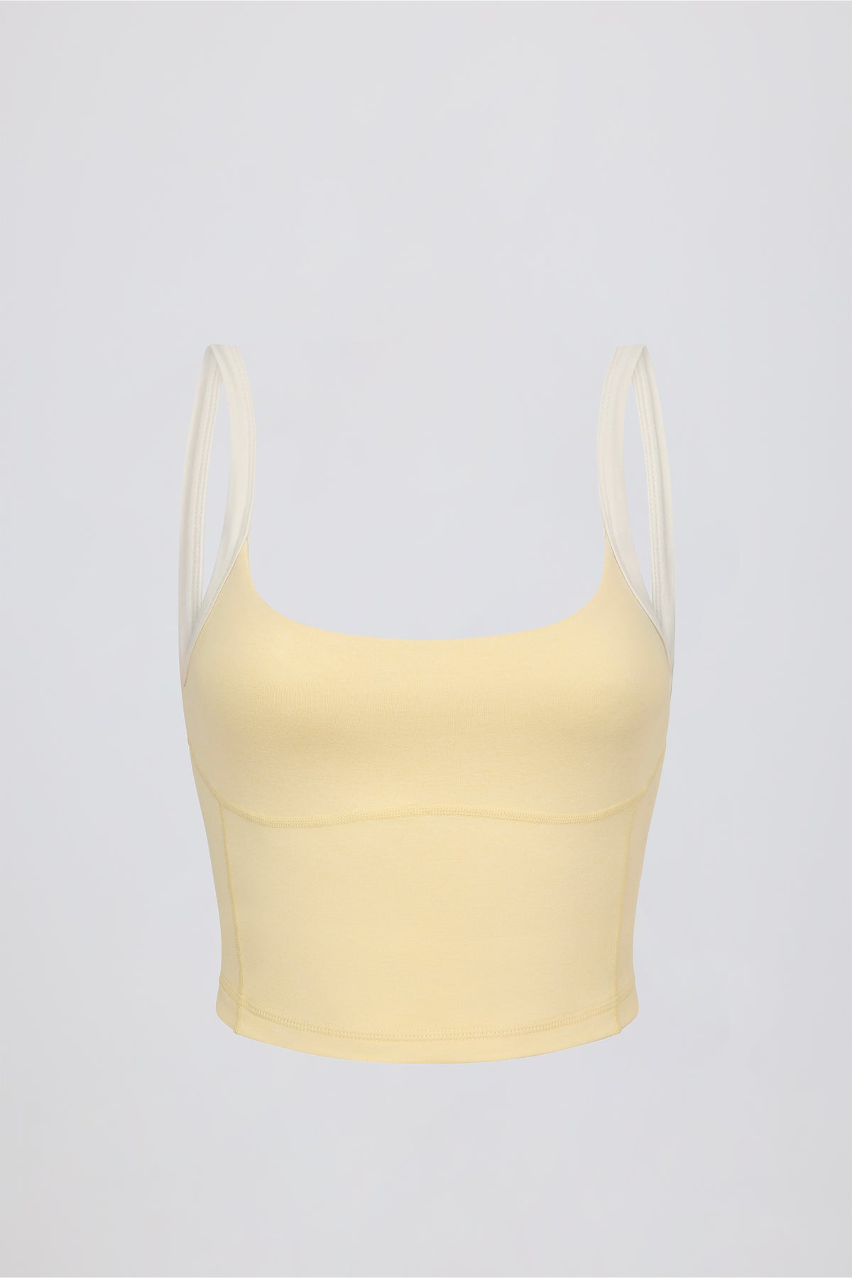 ⁣⁢Cropped-Tanktop in Zitronengelb meliert⁤⁣